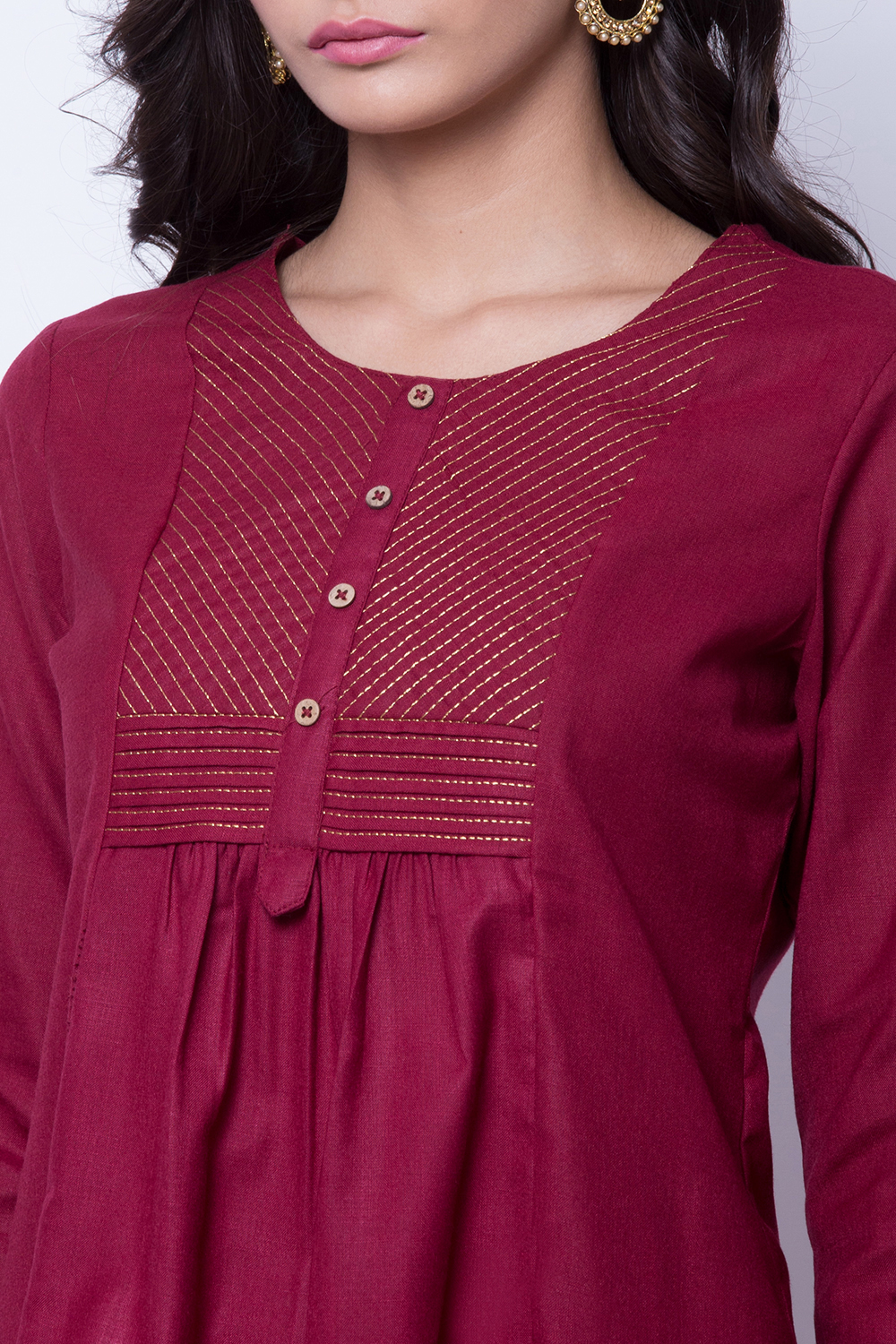 Navy Blue Polyester Matka Top image number 1