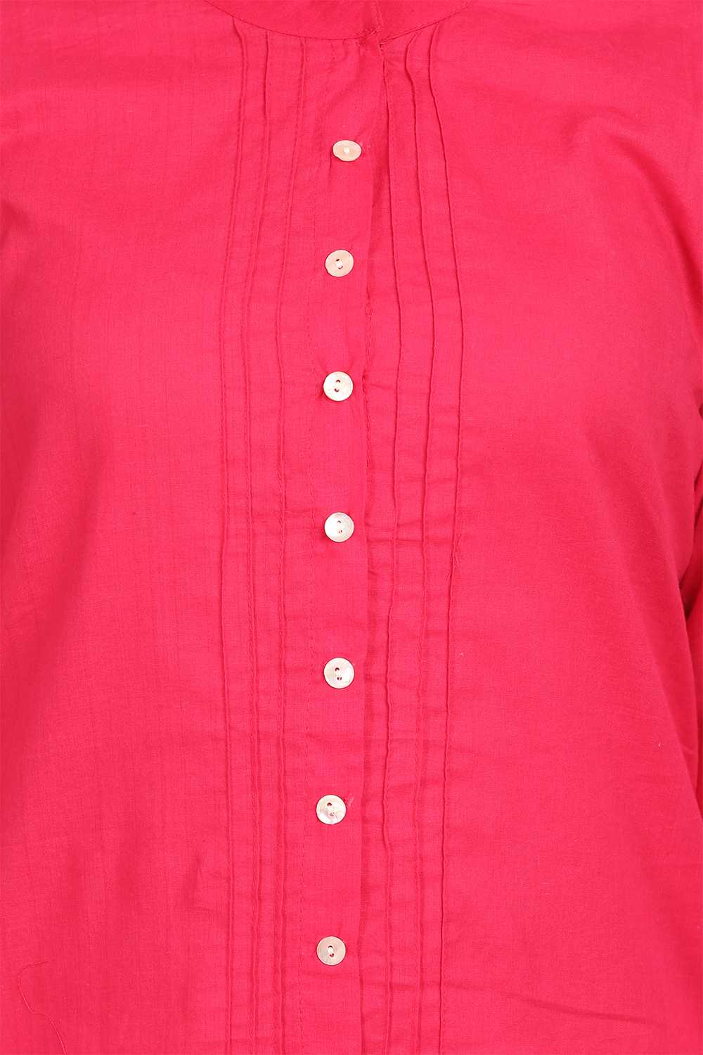 Pink Straight Cotton Kurta image number 4