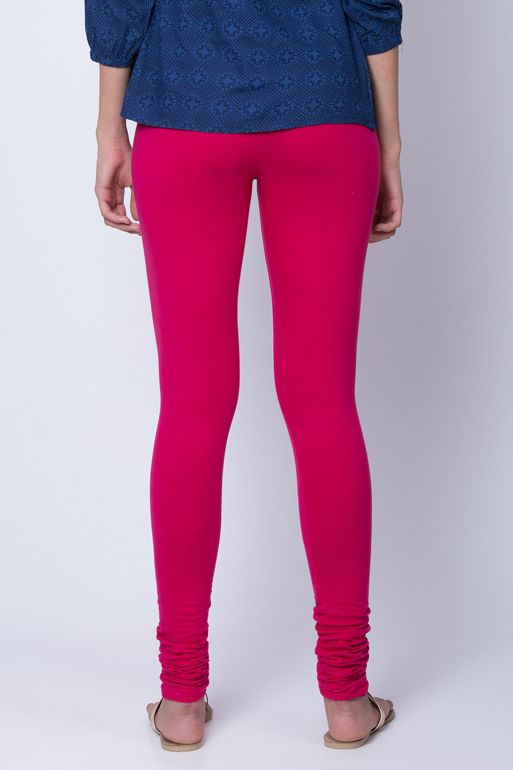 Pink Cotton Jersey Leggings image number 3