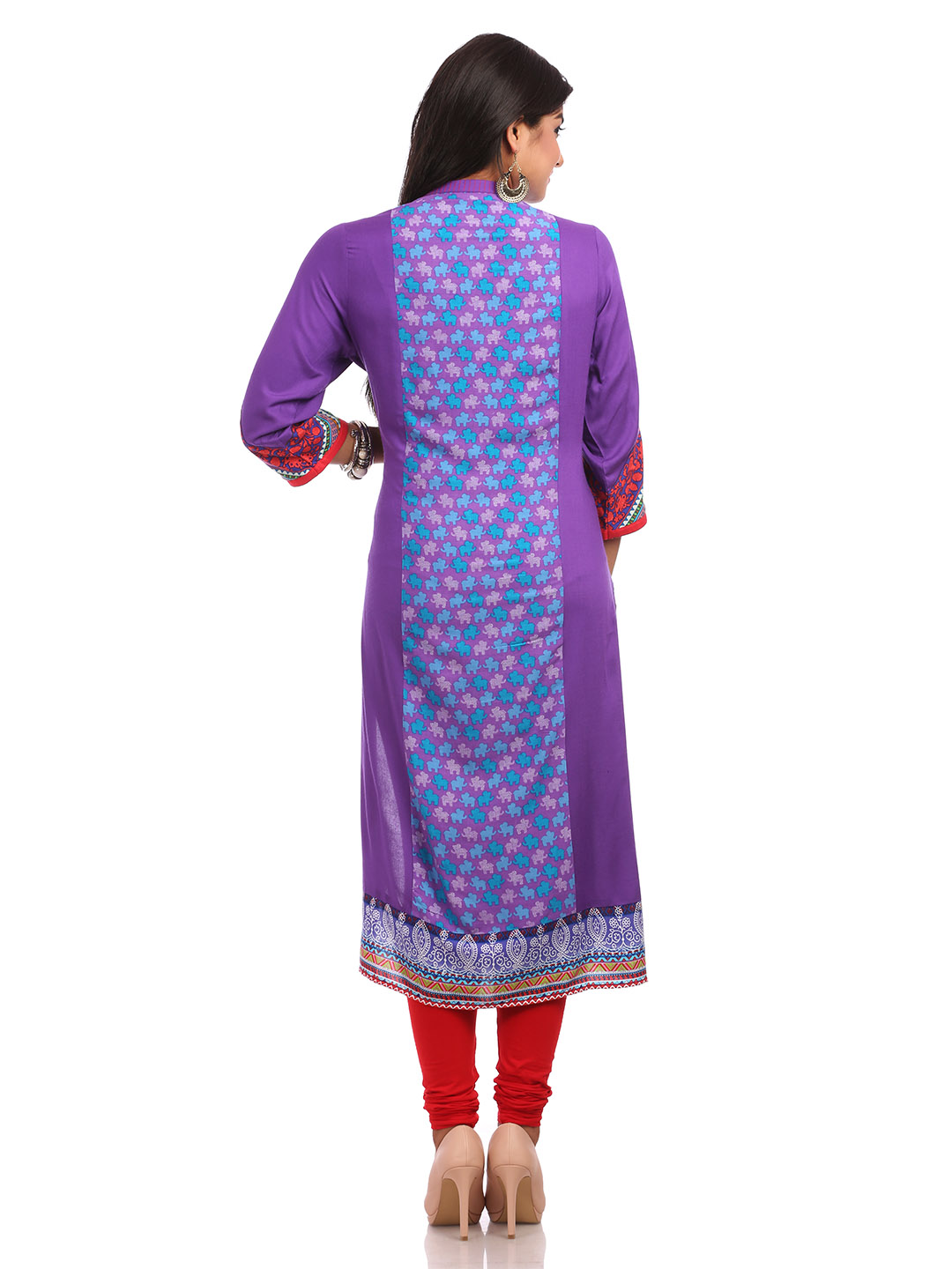 Purple Straight Cotton Kurta image number 1
