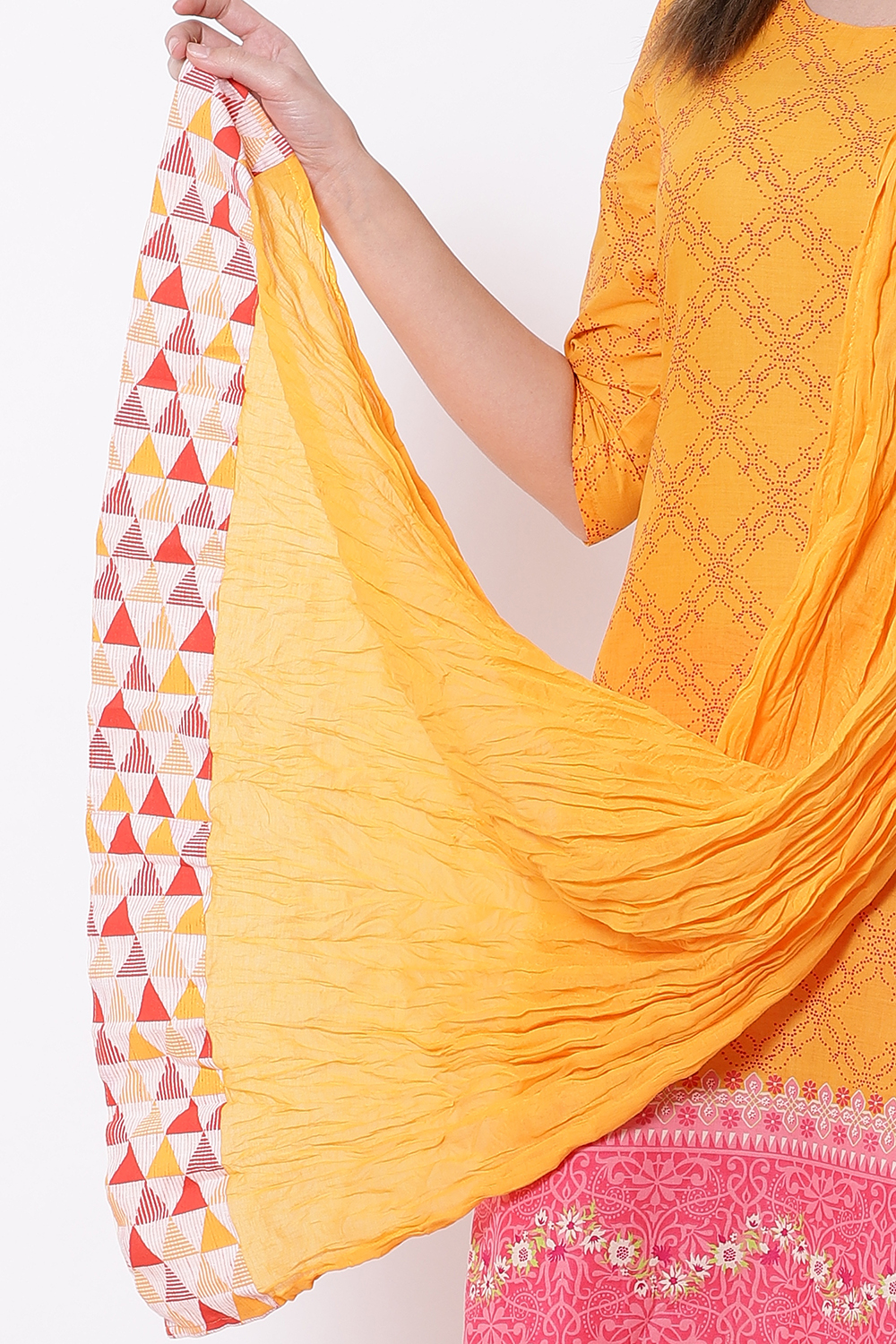 Pink Cotton Dupatta image number 2