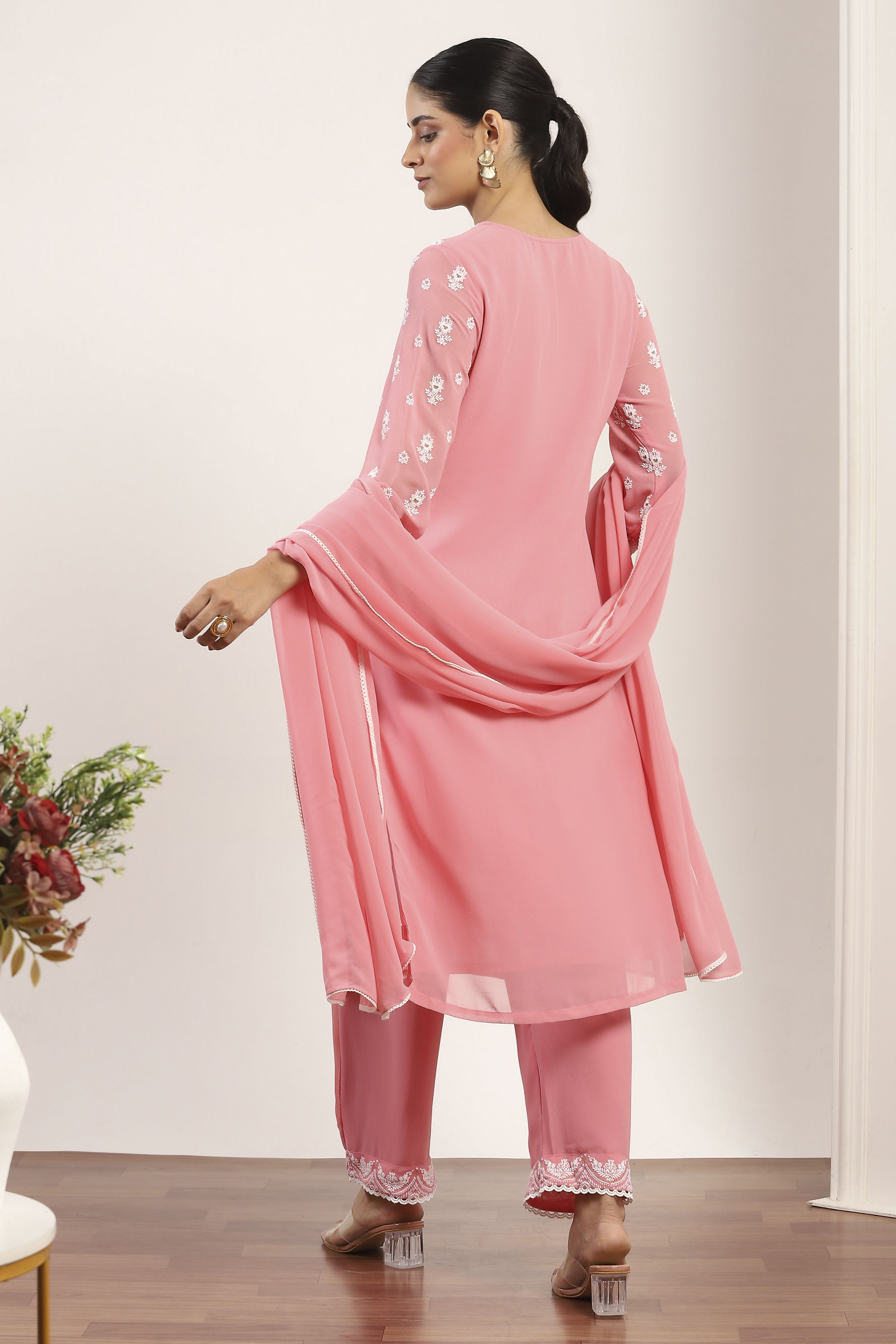 Pink Polyester Straight Suit Sets image number 4