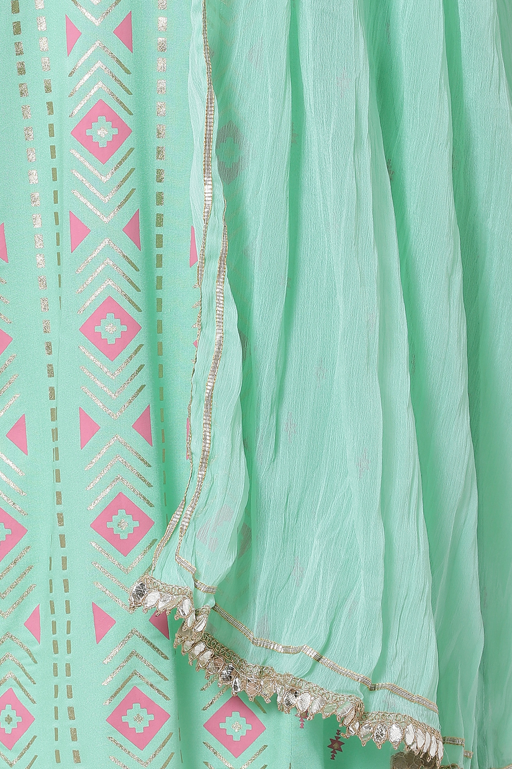 Mint Green Art Silk Dupatta image number 1