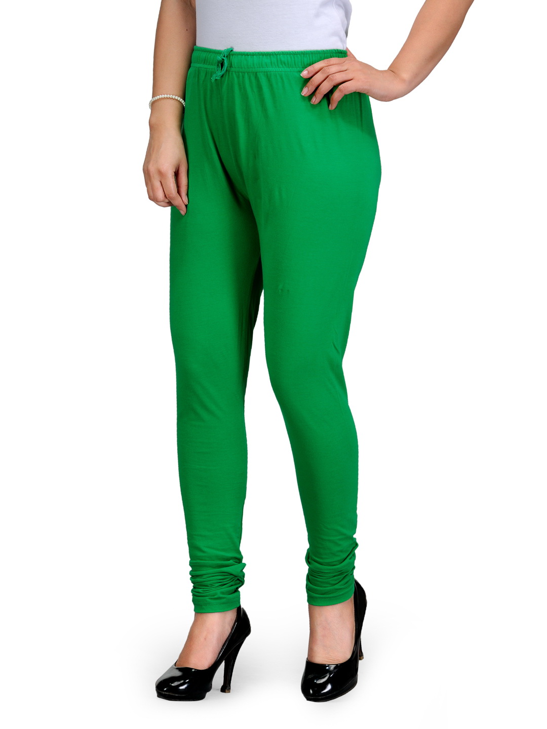 Green Cotton Leggings image number 2