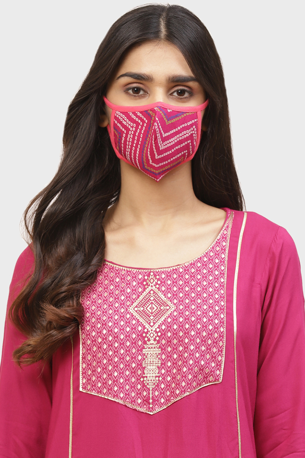 Multicolored Cotton Mask Set of 2 image number 4