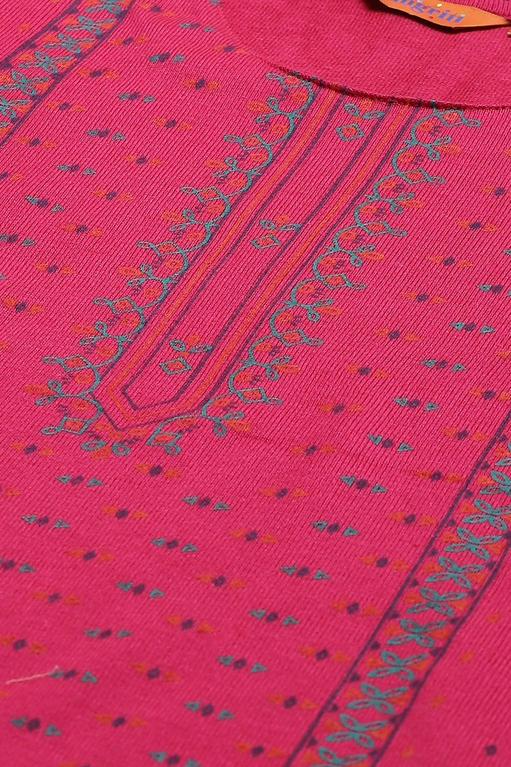 Pink Acrylic Straight Kurta image number 1