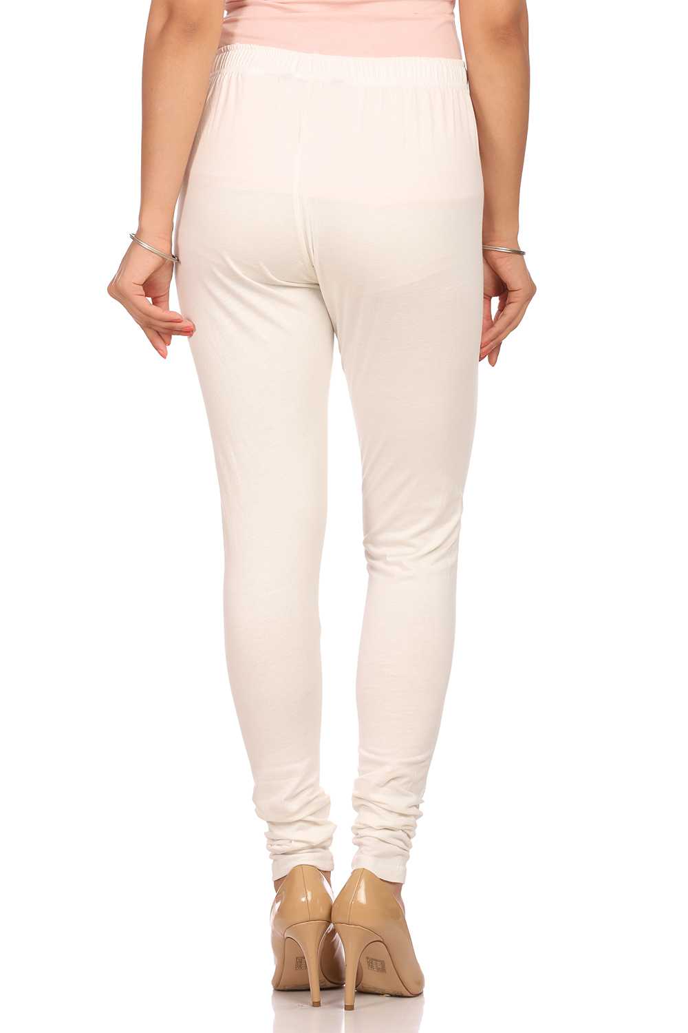 Off White Cotton Churidar image number 2