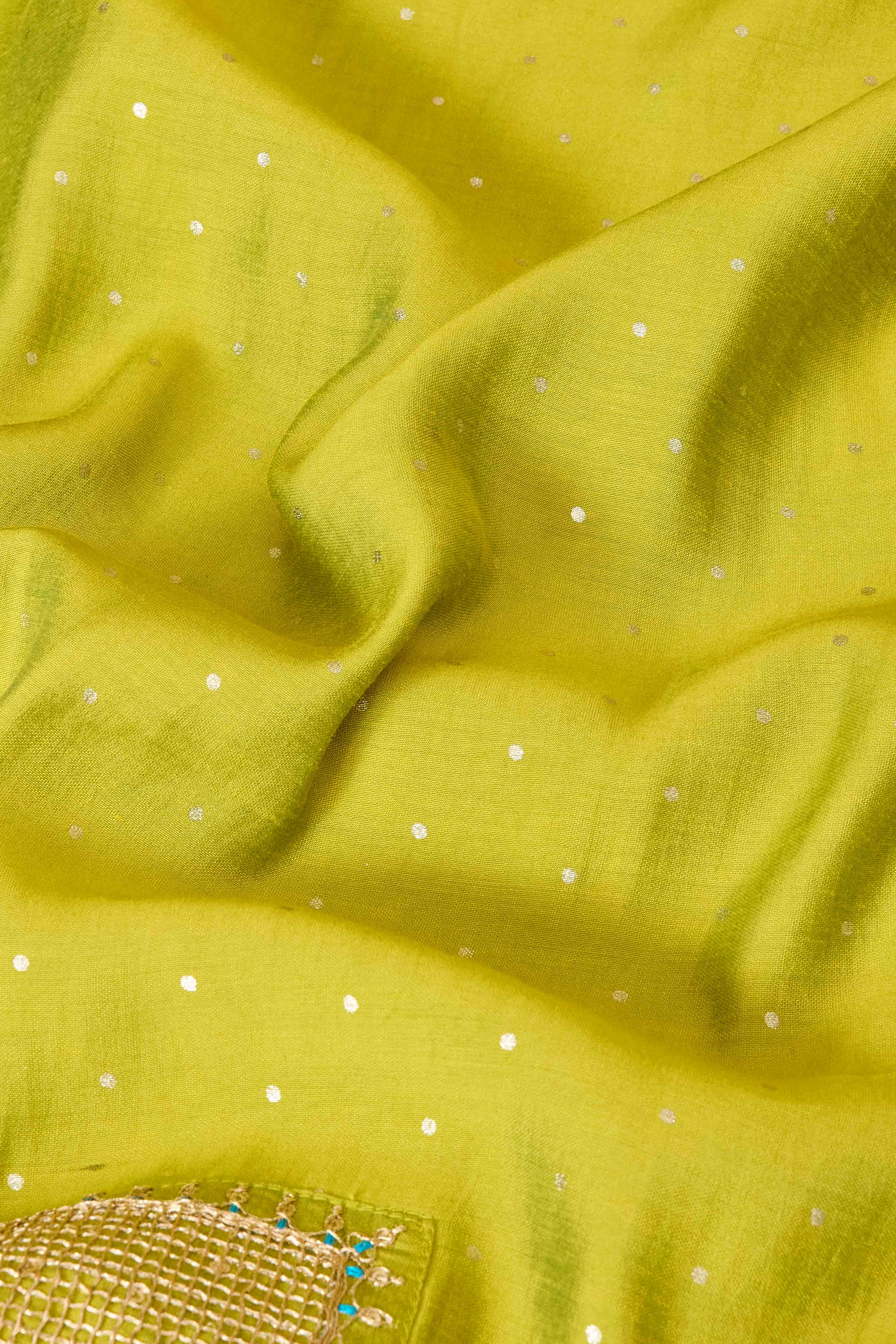 Lime Viscose Blend Straight Printed Suit Set image number 3