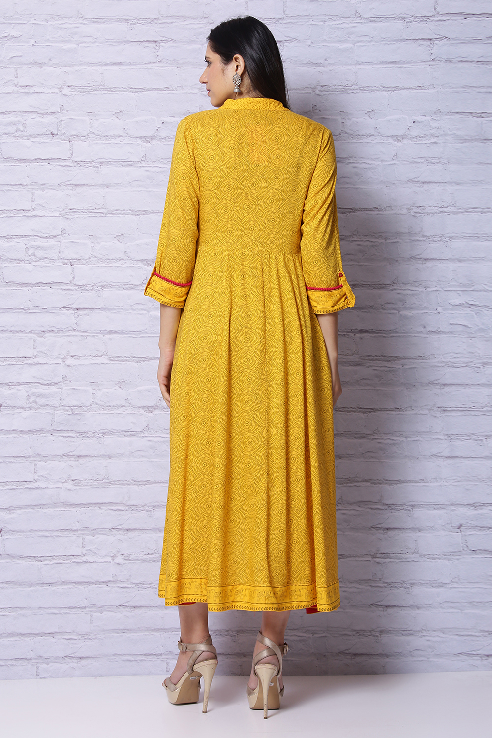 Mustard Viscose Rayon Dress image number 6