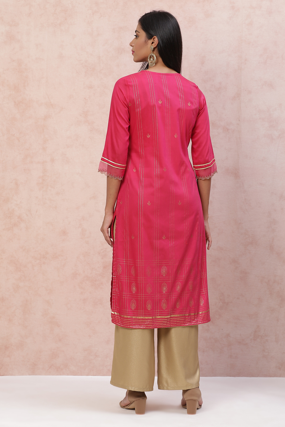 Fuchsia Art Silk Straight Kurta image number 4