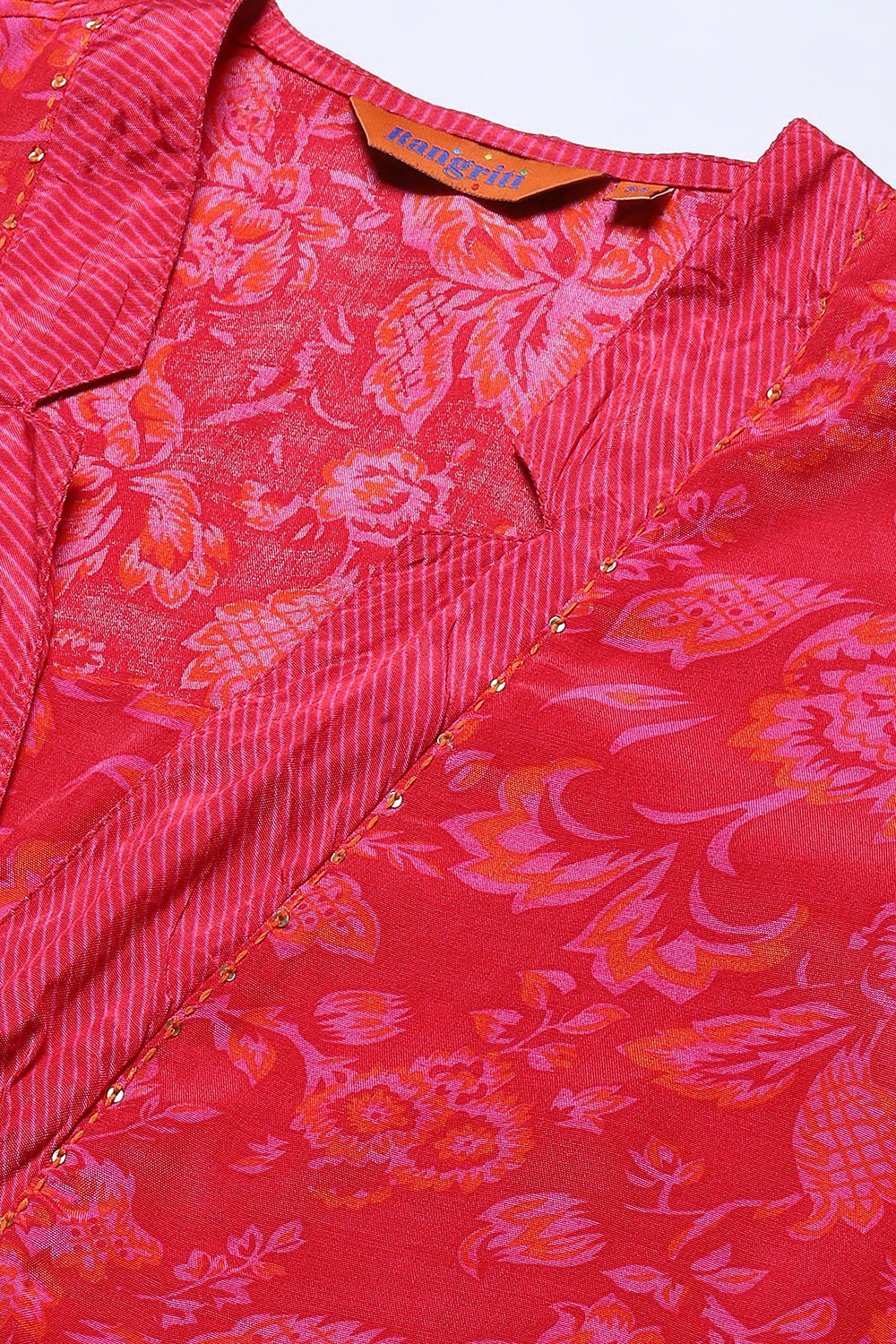 Pink Viscose Kurta Pants Set image number 1