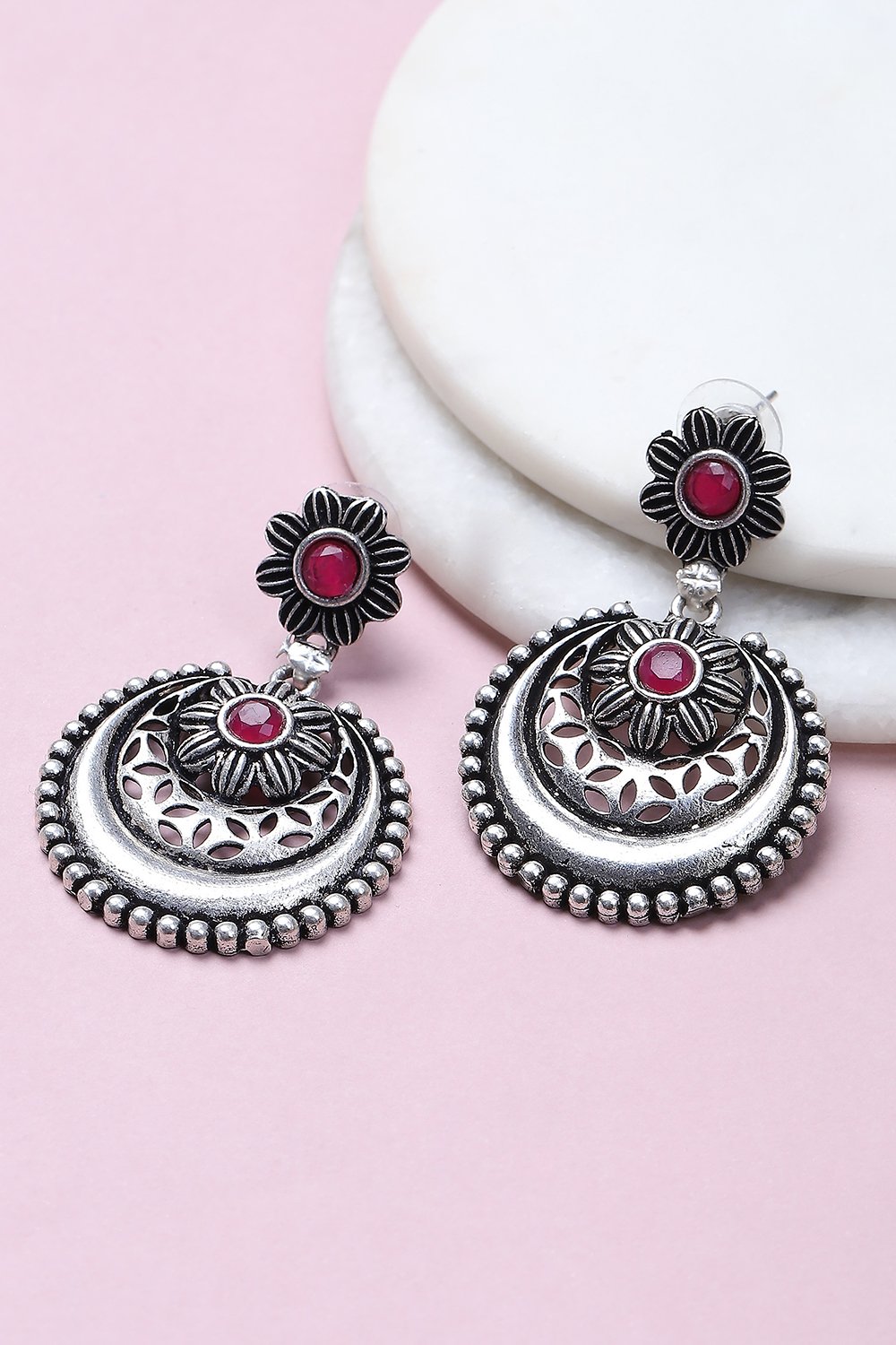 Pink Alloy Drop & Danglers image number 0