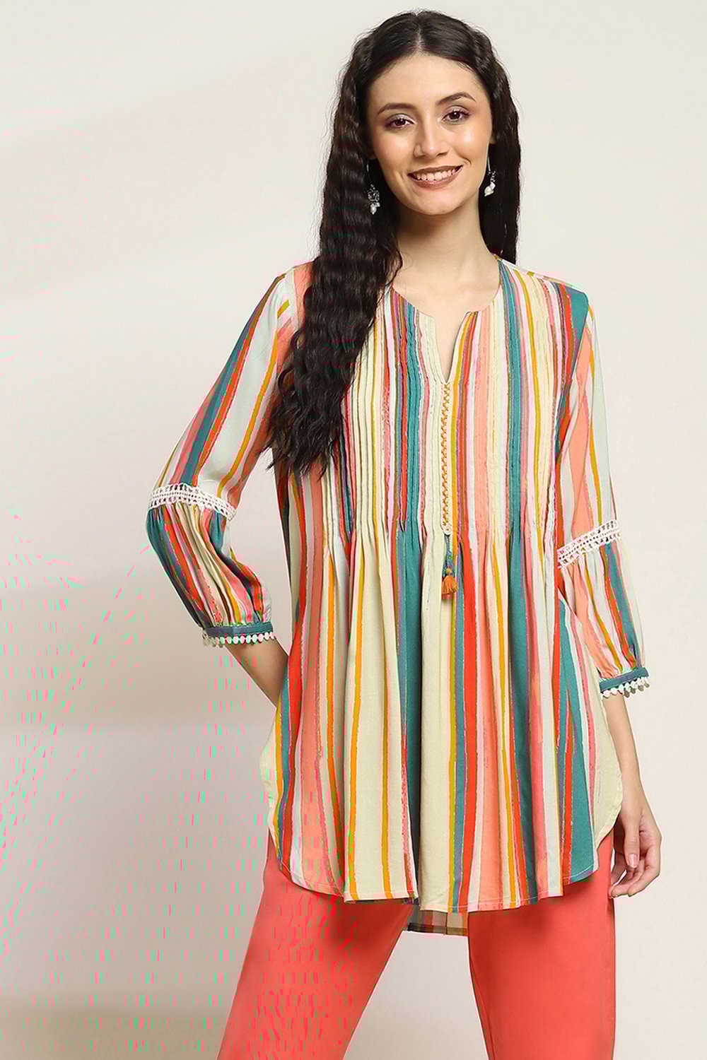 Multi Viscose Rayon Straight Kurti image number 5