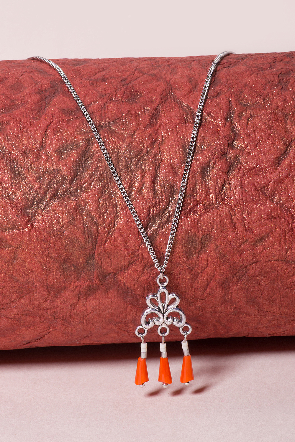 Turquoise Metal Brass Necklace image number 0
