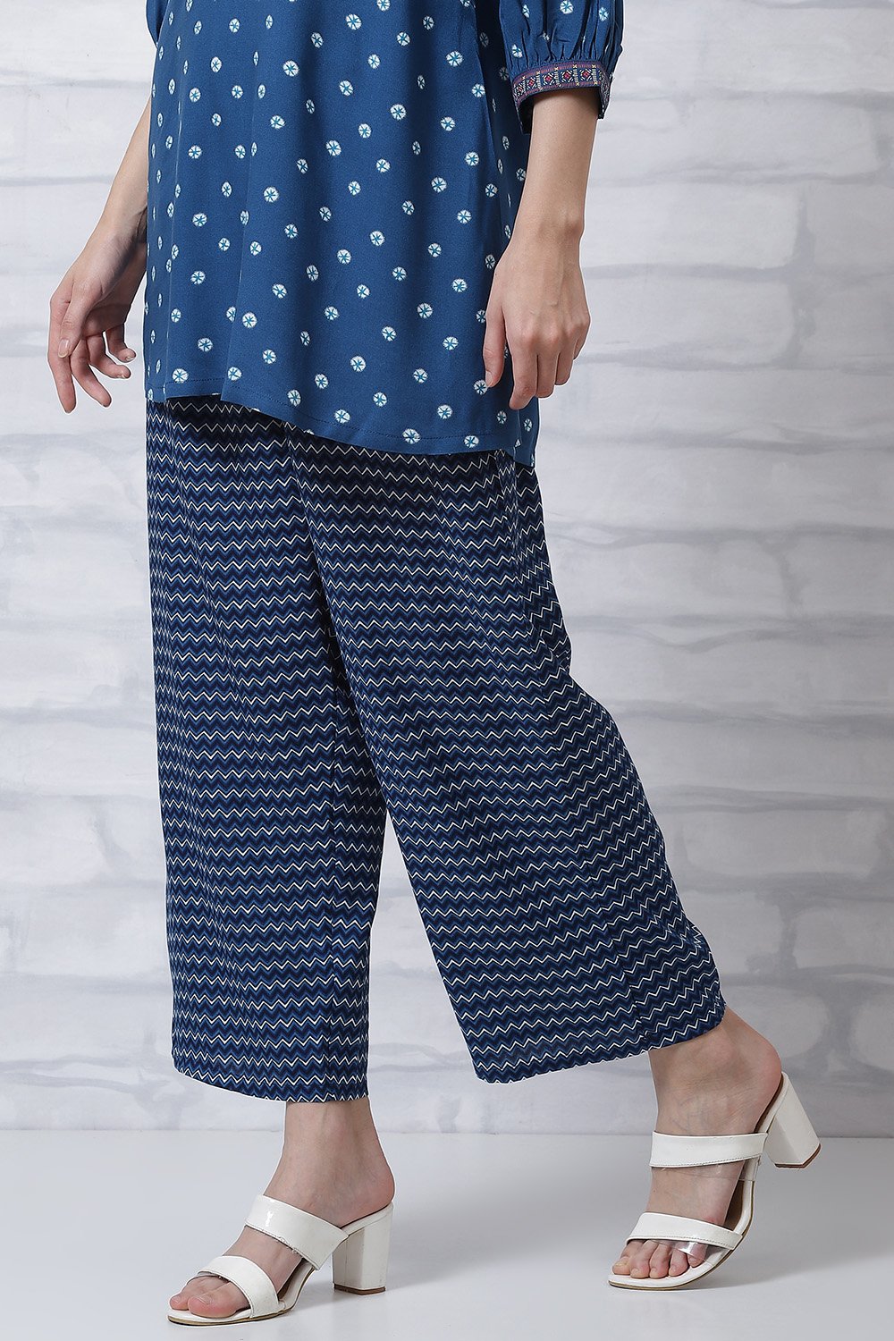 Indigo LIVA Palazzo Pants image number 2