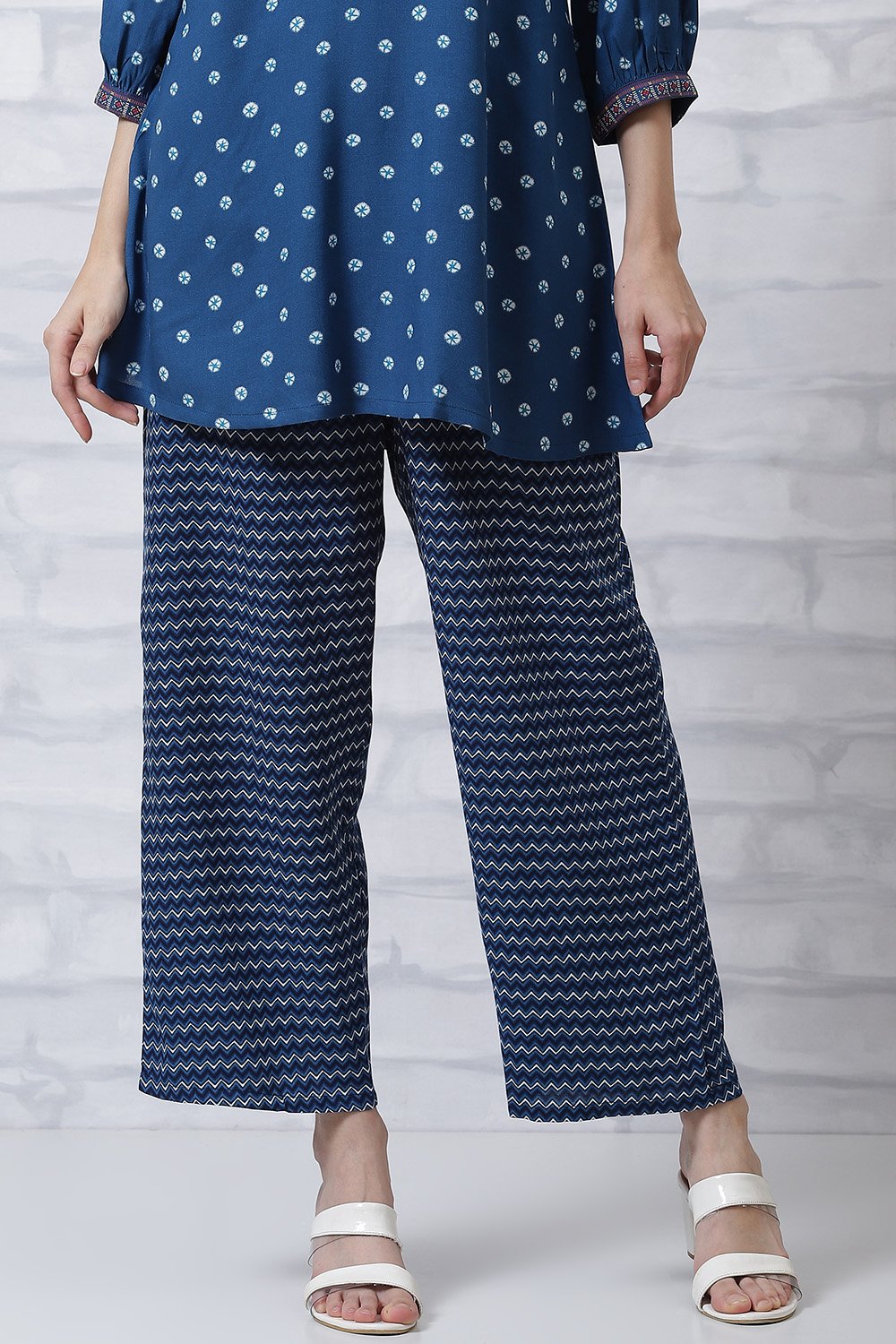 Indigo LIVA Palazzo Pants image number 6