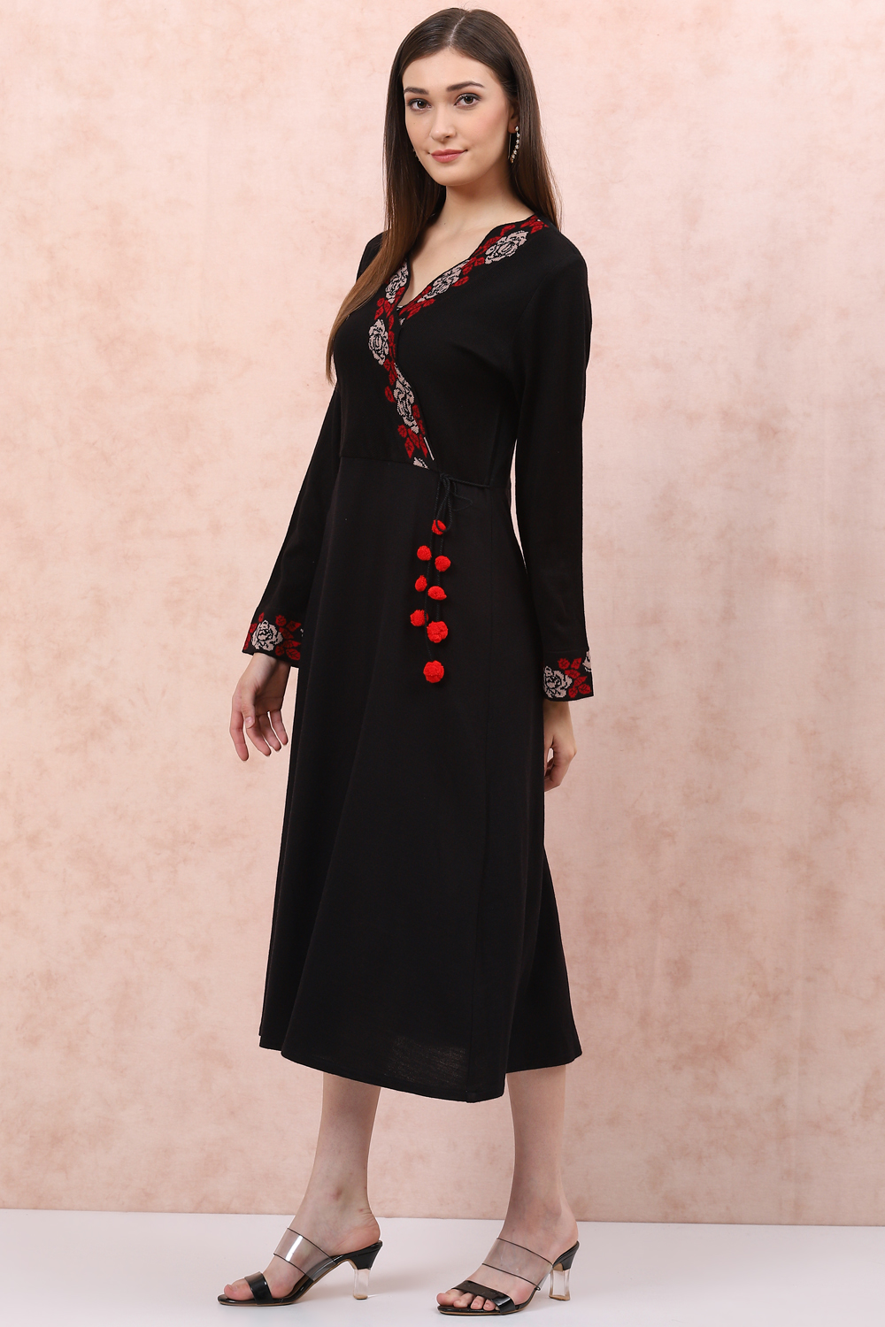 Navy Blue Acrylic Tiered Kurta image number 2