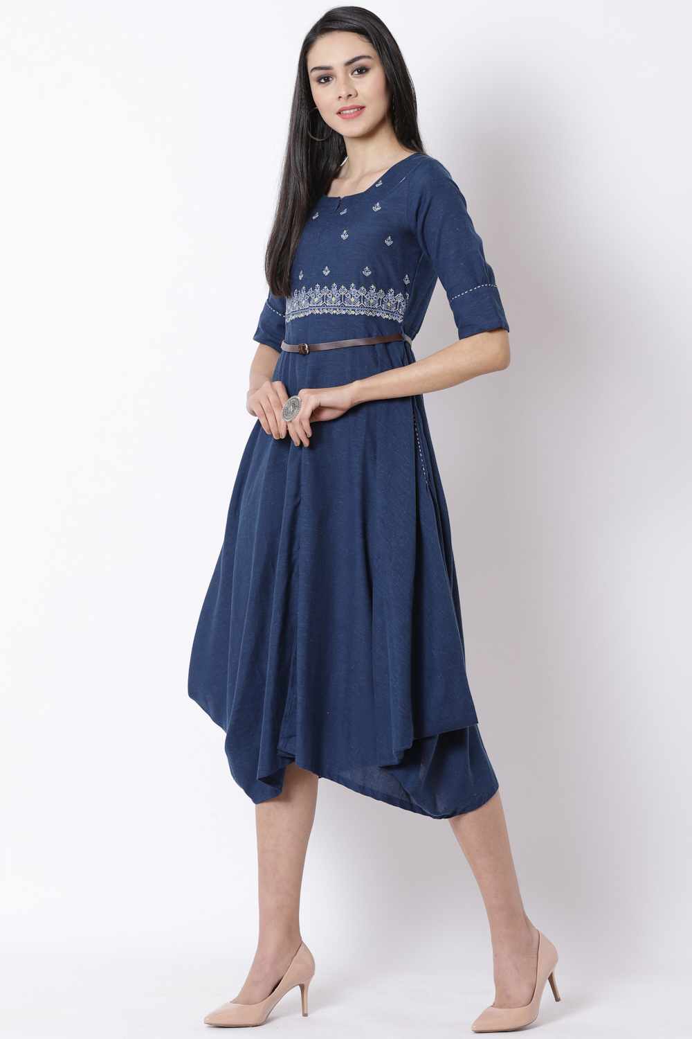 Indigo Viscose Dress image number 2