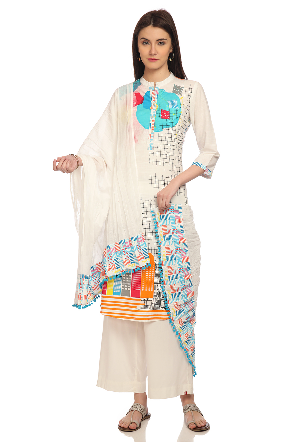 White Cotton Stoles image number 1