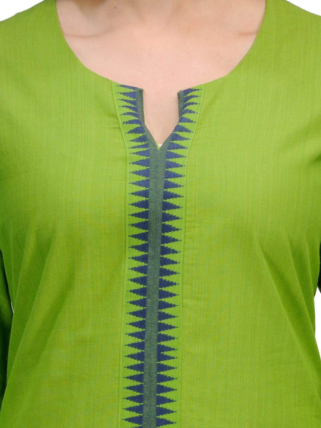 Green Cotton Straight Kurta image number 4