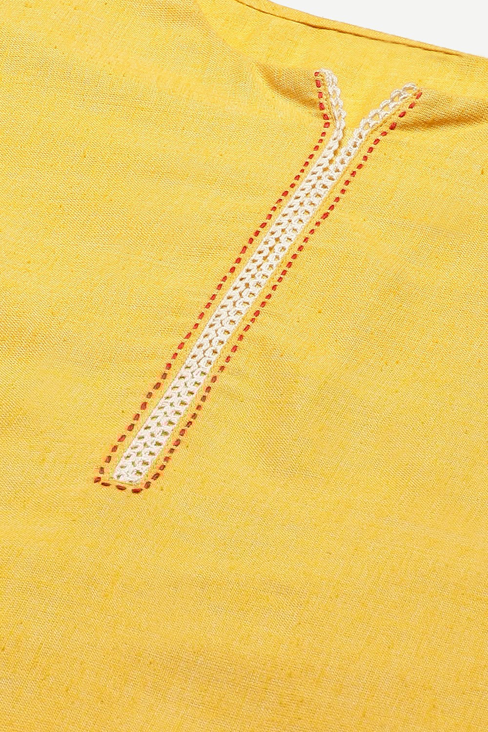 Mustard Art Silk Straight Kurta image number 1