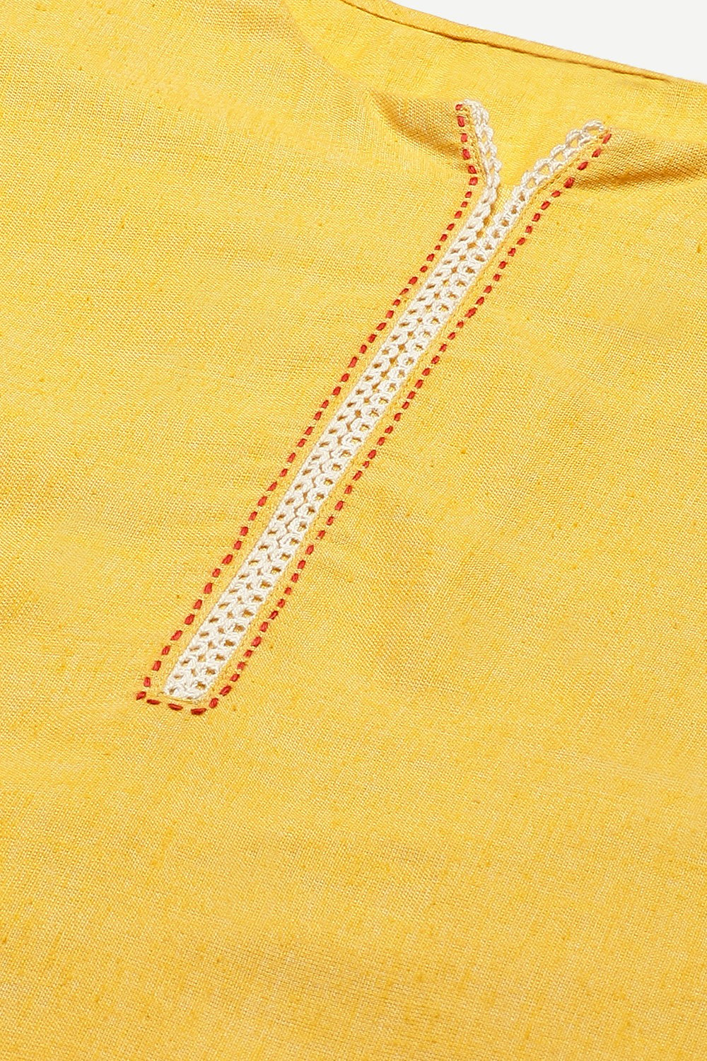 Mustard Art Silk Straight Kurta image number 1