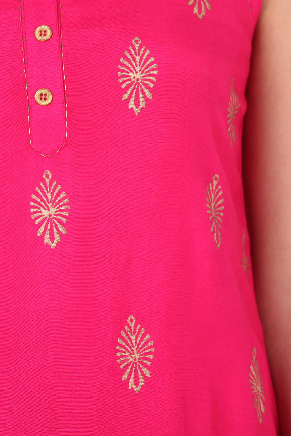Pink A-Line Polyester Indie Top image number 5