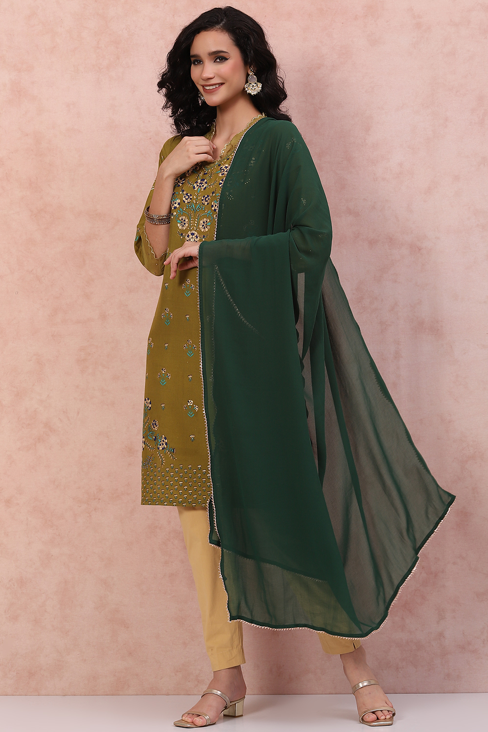 Navy Blue Art Silk Dupatta image number 0