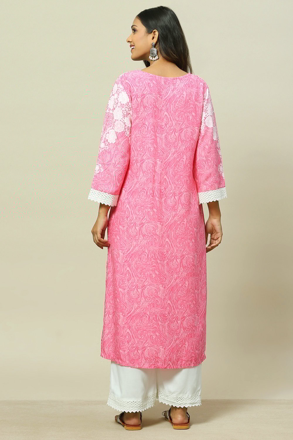 Purple LIVA Straight Kurta image number 4