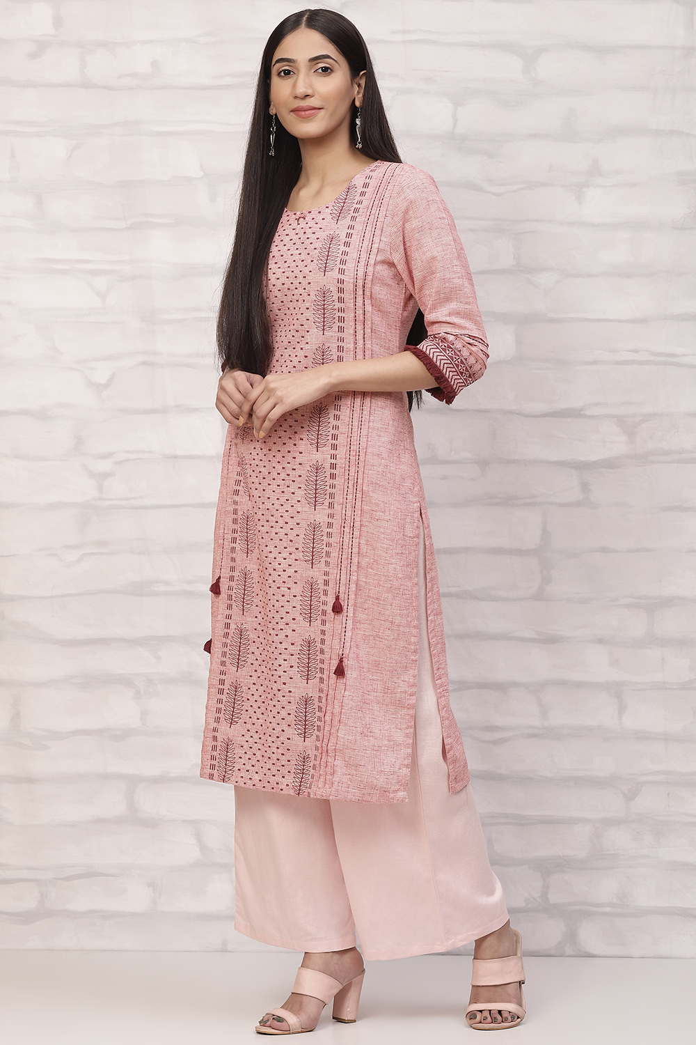 Red Art Silk Straight Kurta image number 2