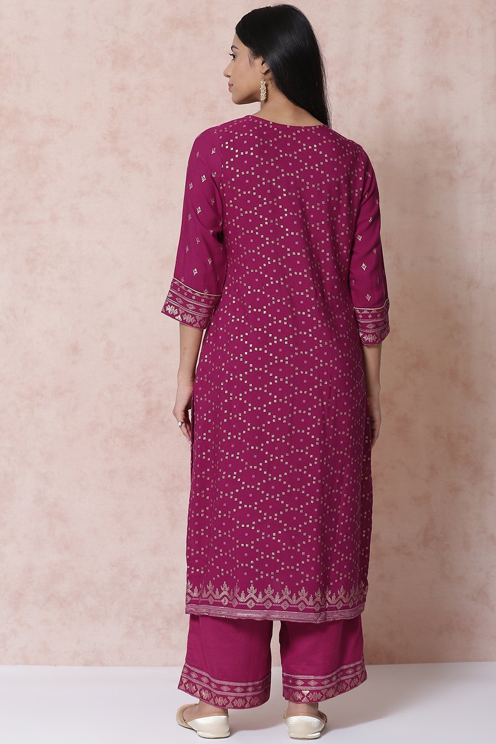 Wine LIVA Kalidar Kurta image number 4