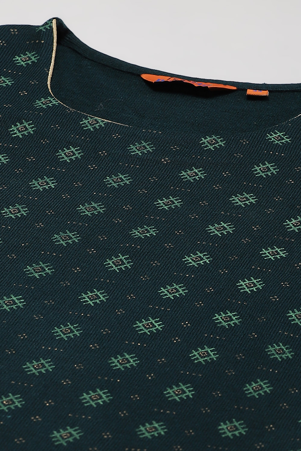 Teal Green Acrylic Straight Kurta image number 1