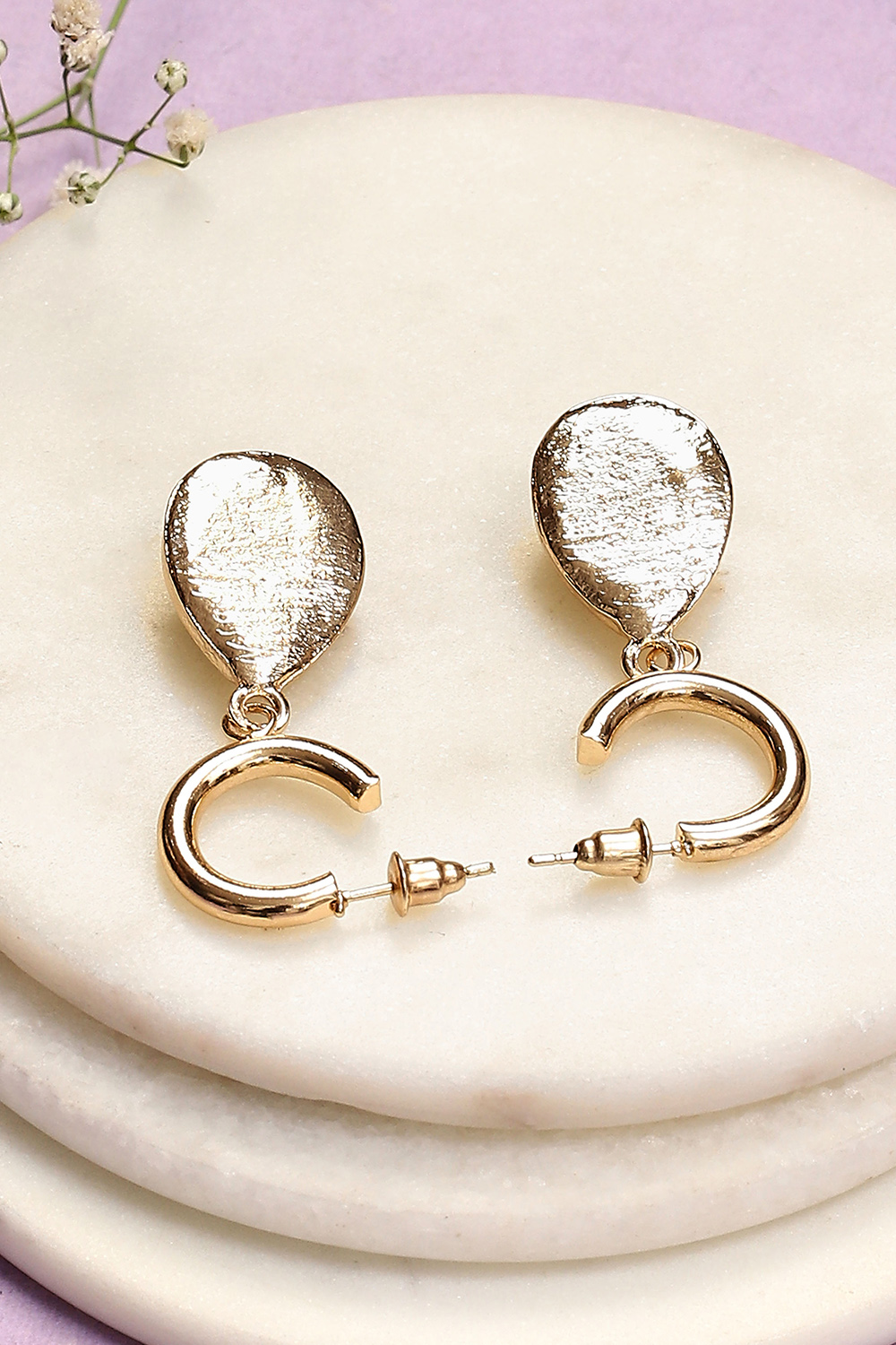 White Alloy Earrings image number 2