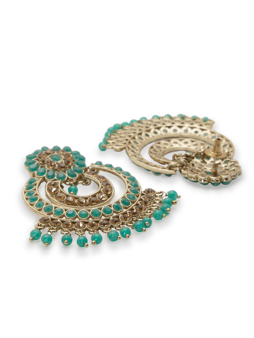 Green Metal Brass Earring image number 2