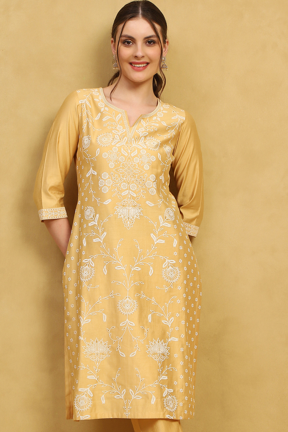 Lavender Viscose Blend Printed Straight Kurta Pants Set image number 7