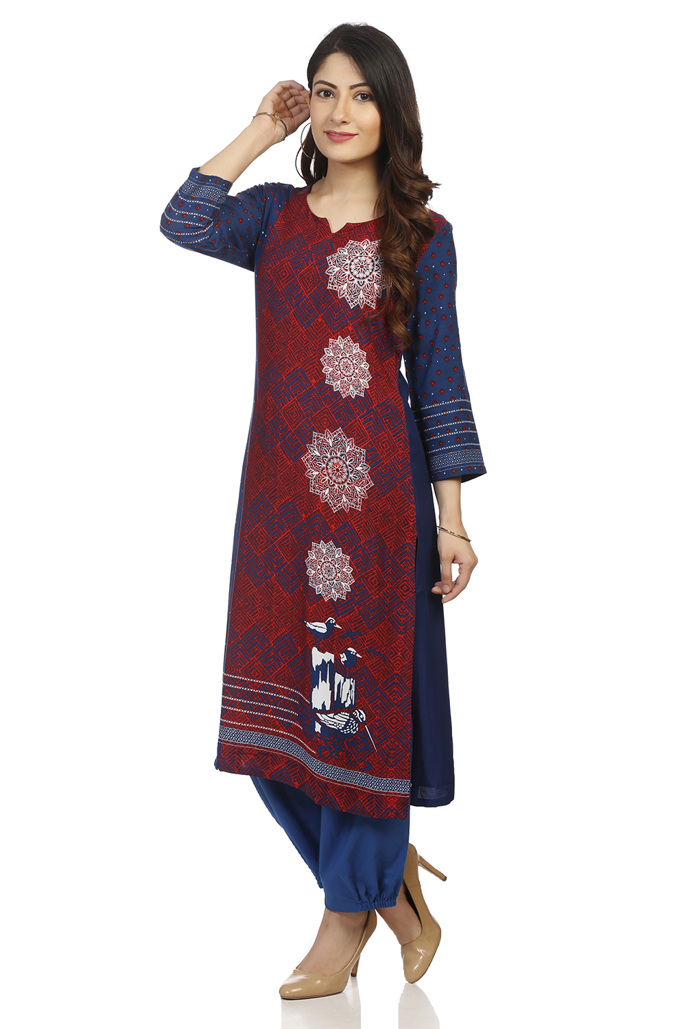 Indigo Straight Viscose Rayon Kurta image number 3