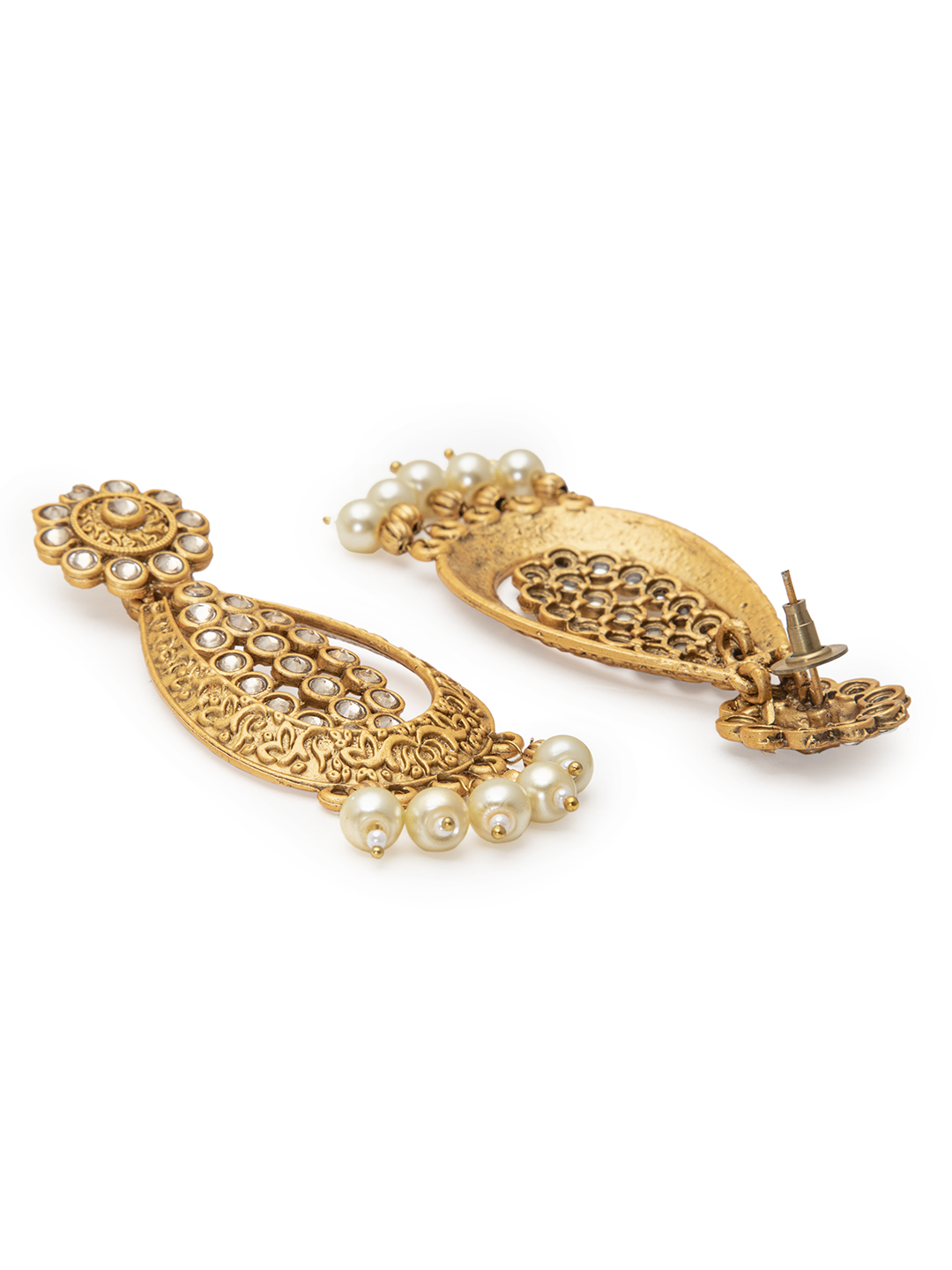 Gold Metal Brass Earring image number 2