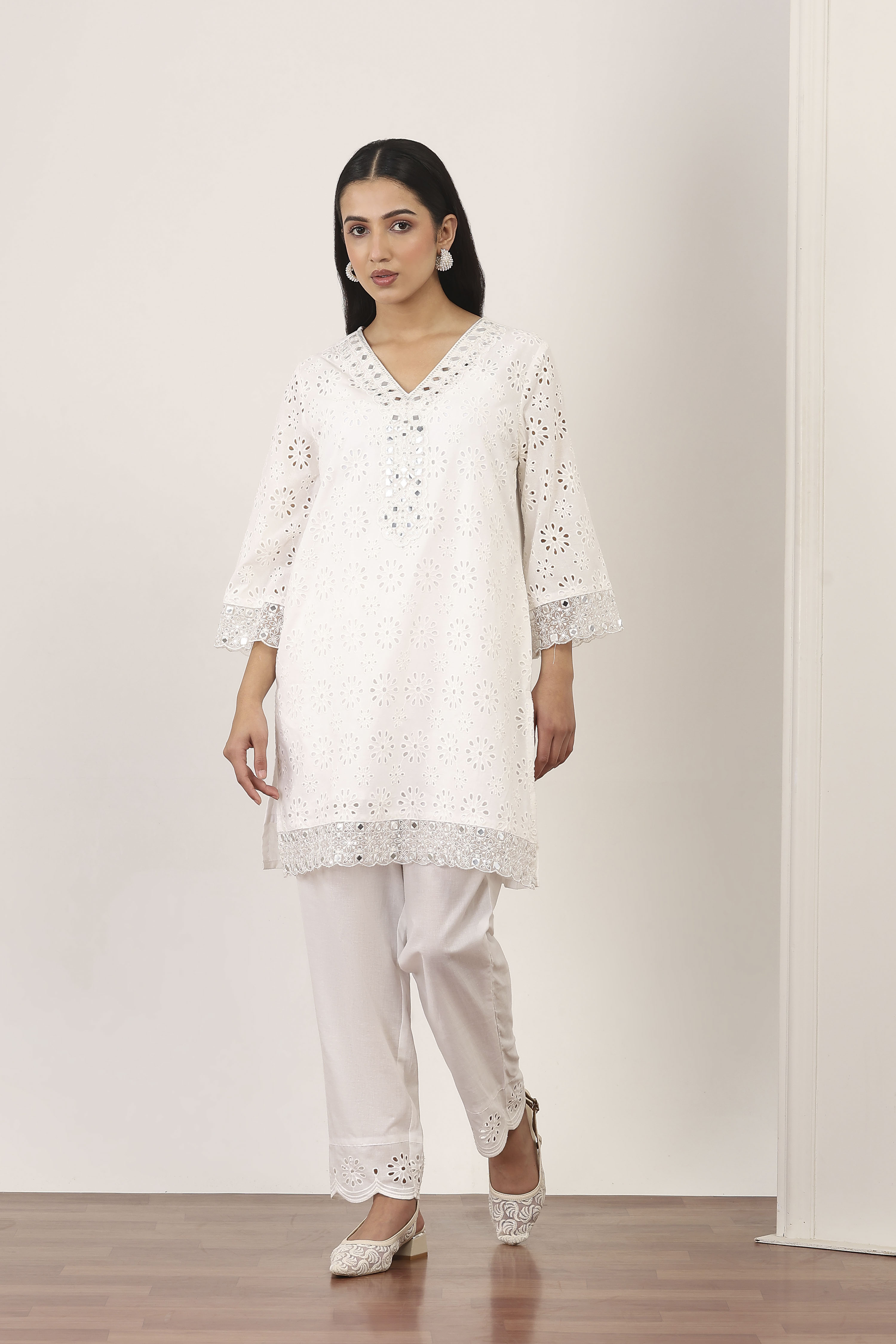 Pink Cotton Straight Suit Sets image number 6