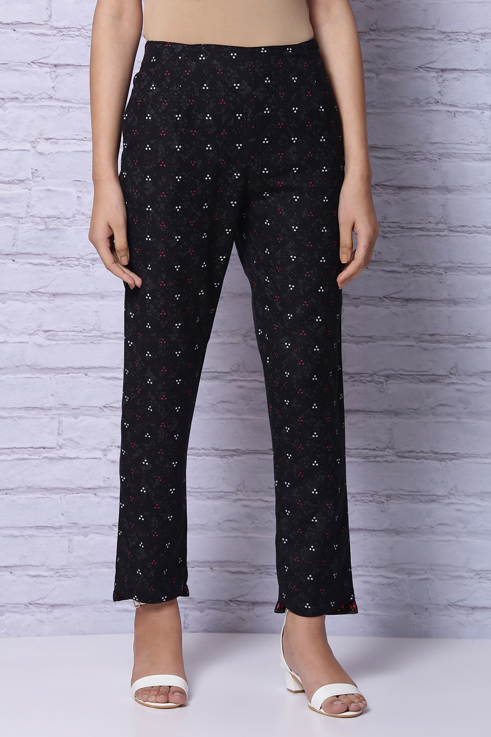 Black Viscose Straight Pants image number 0