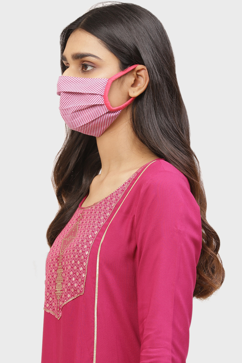 Pink Cotton Mask image number 1
