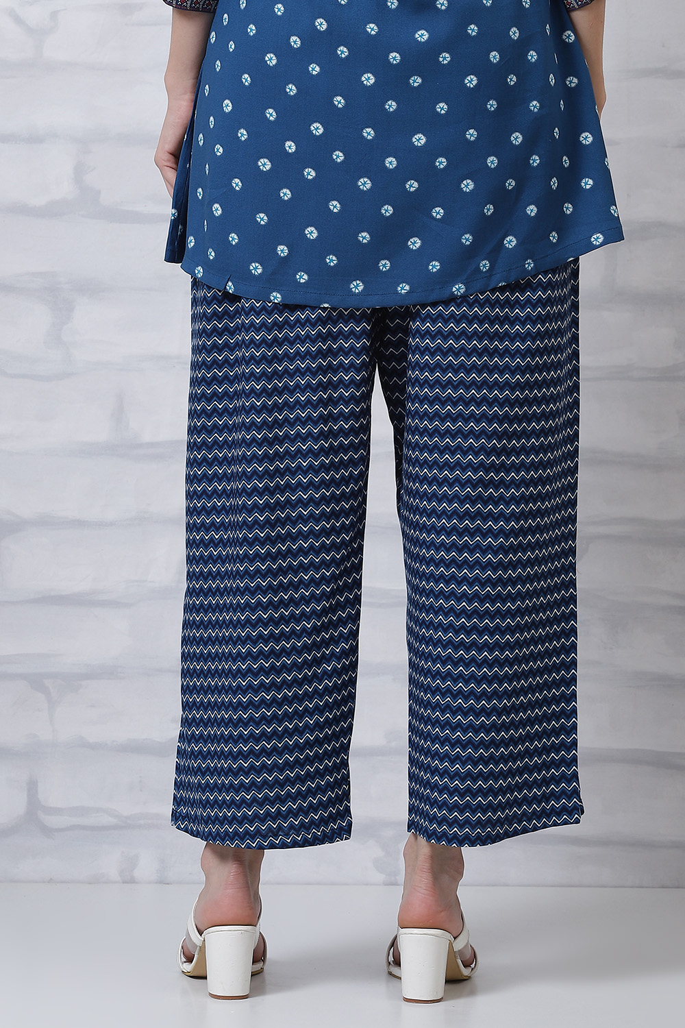 Indigo LIVA Palazzo Pants image number 3