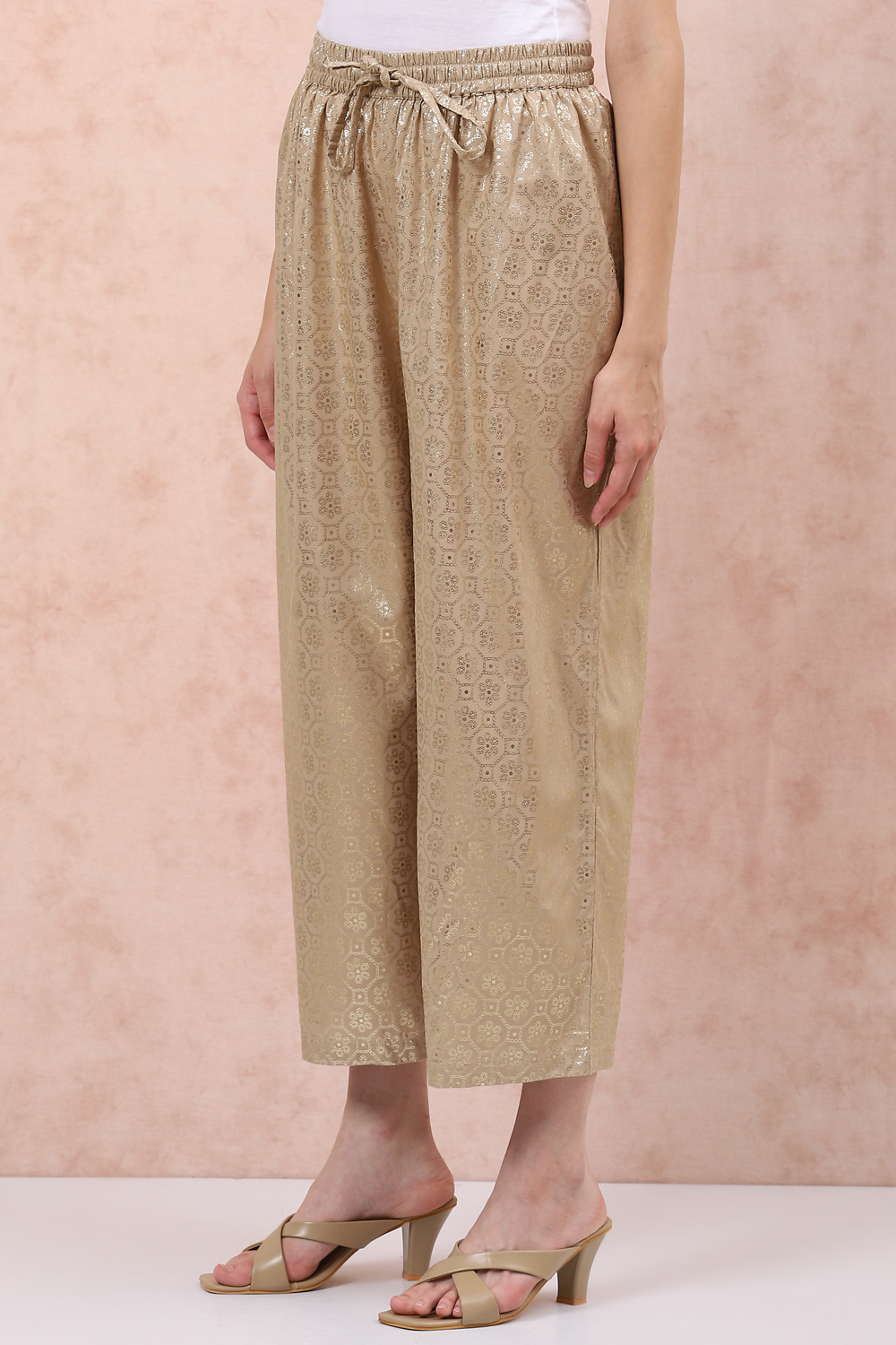 Golden LIVA Palazzo Pants image number 2