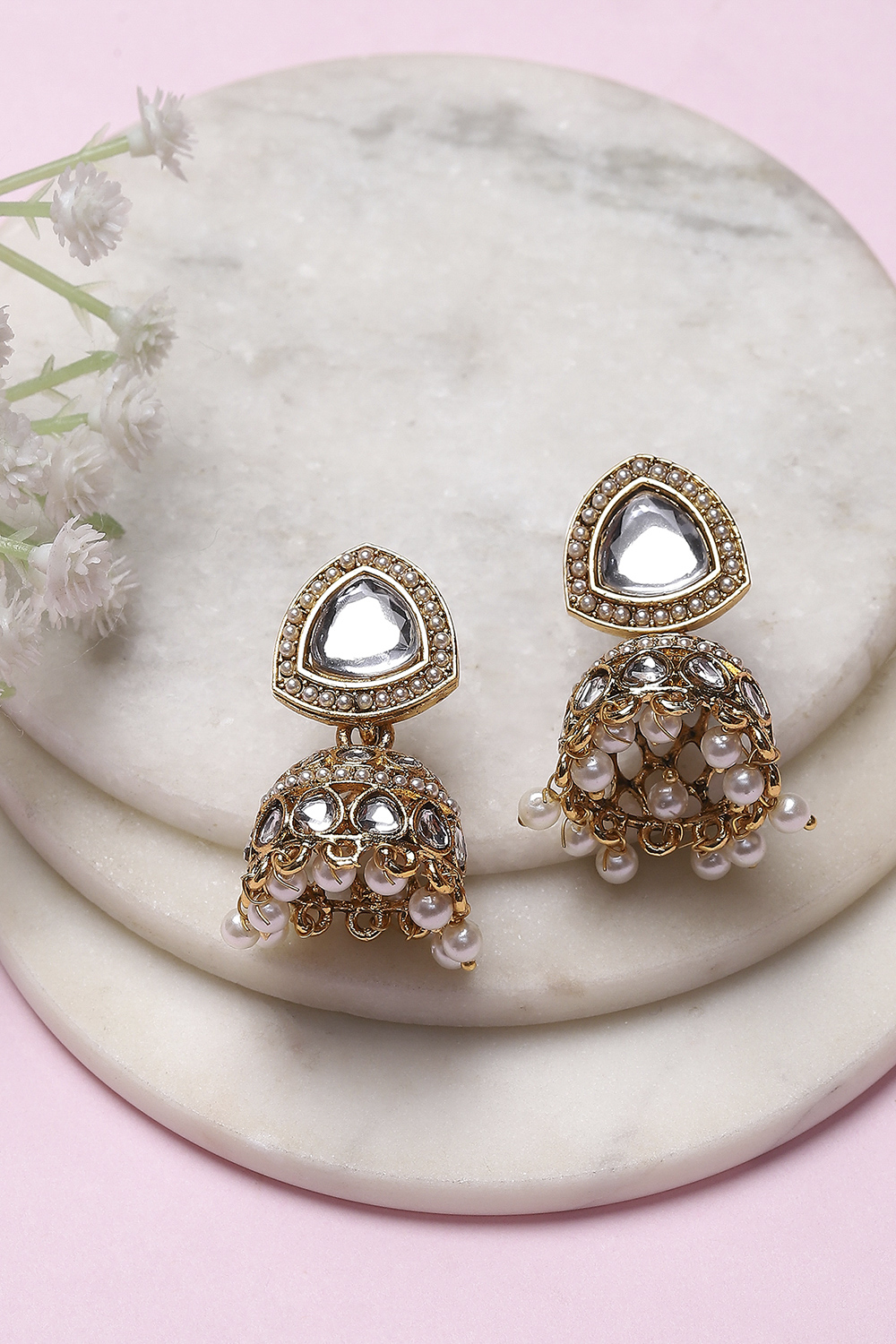 White Alloy Jhumka image number 0