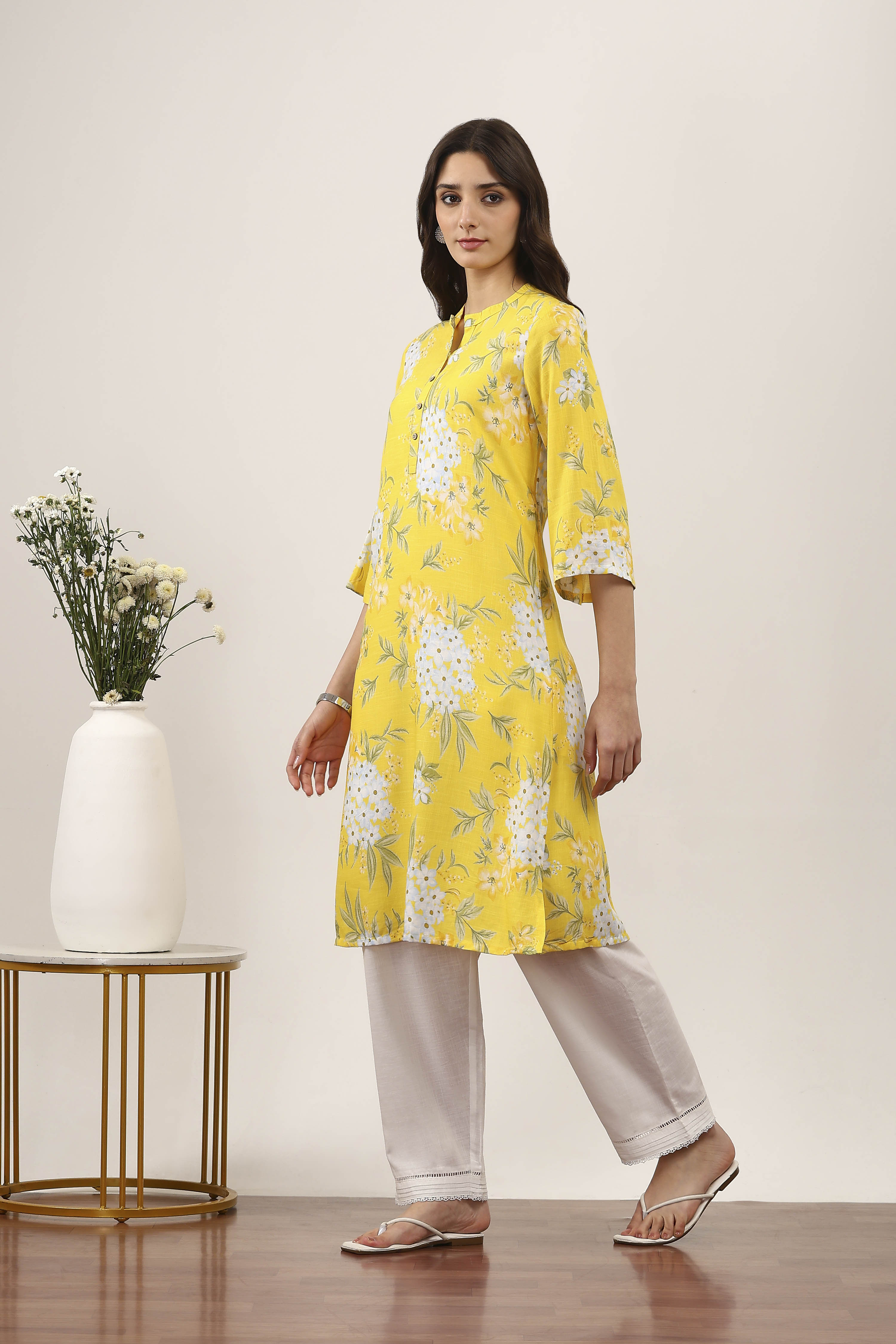 Orange Rayon Straight Kurtas image number 2