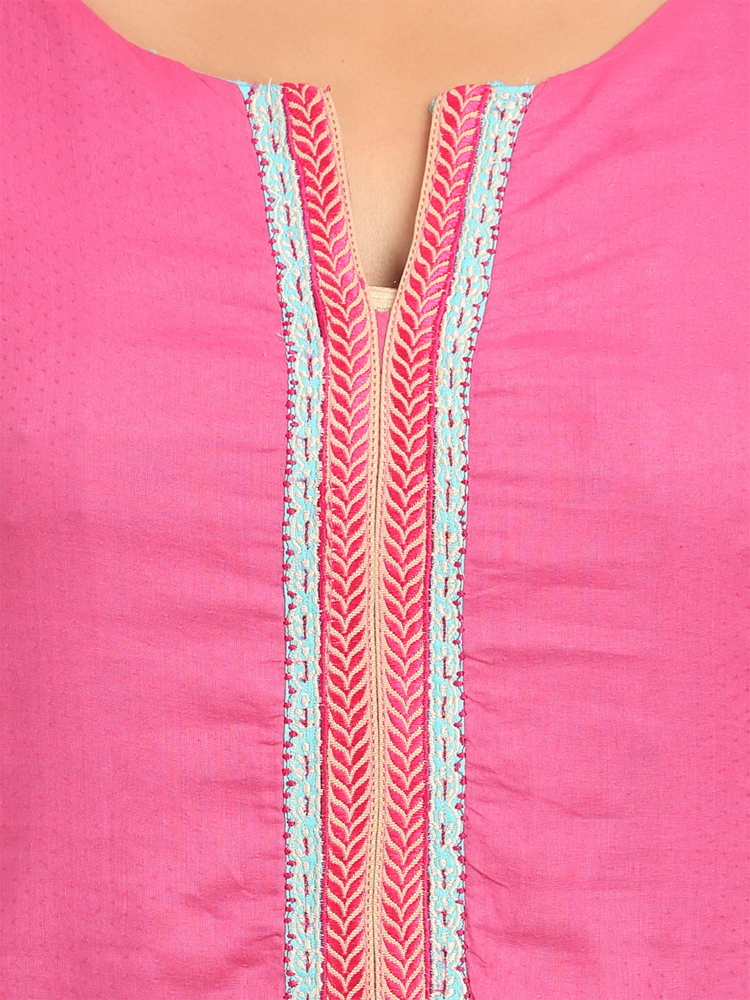 Pink Kalidar Cotton Kurta image number 1