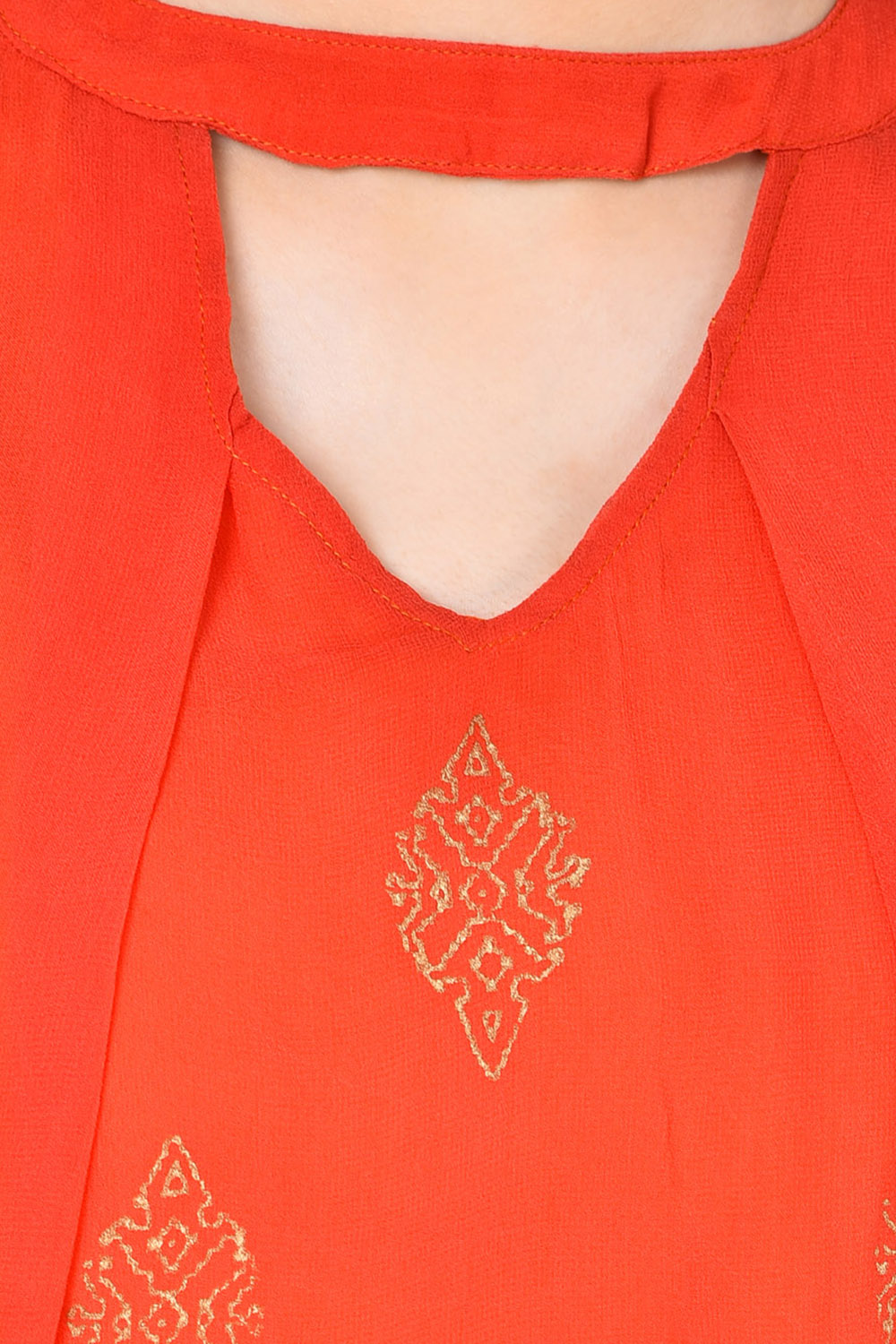 Peach Straight Viscose Indie Top image number 4