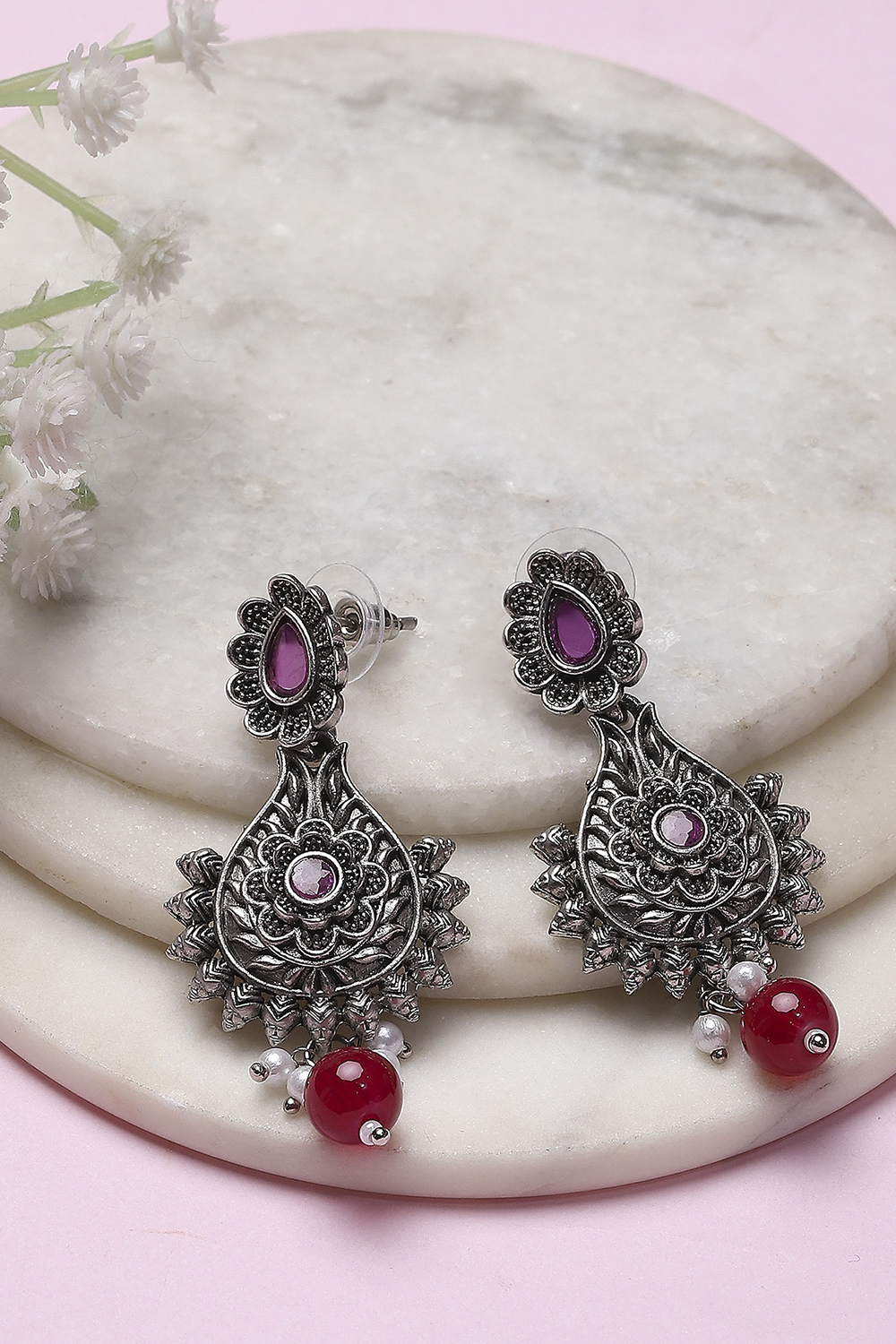 Red Alloy Drop & Danglers image number 0