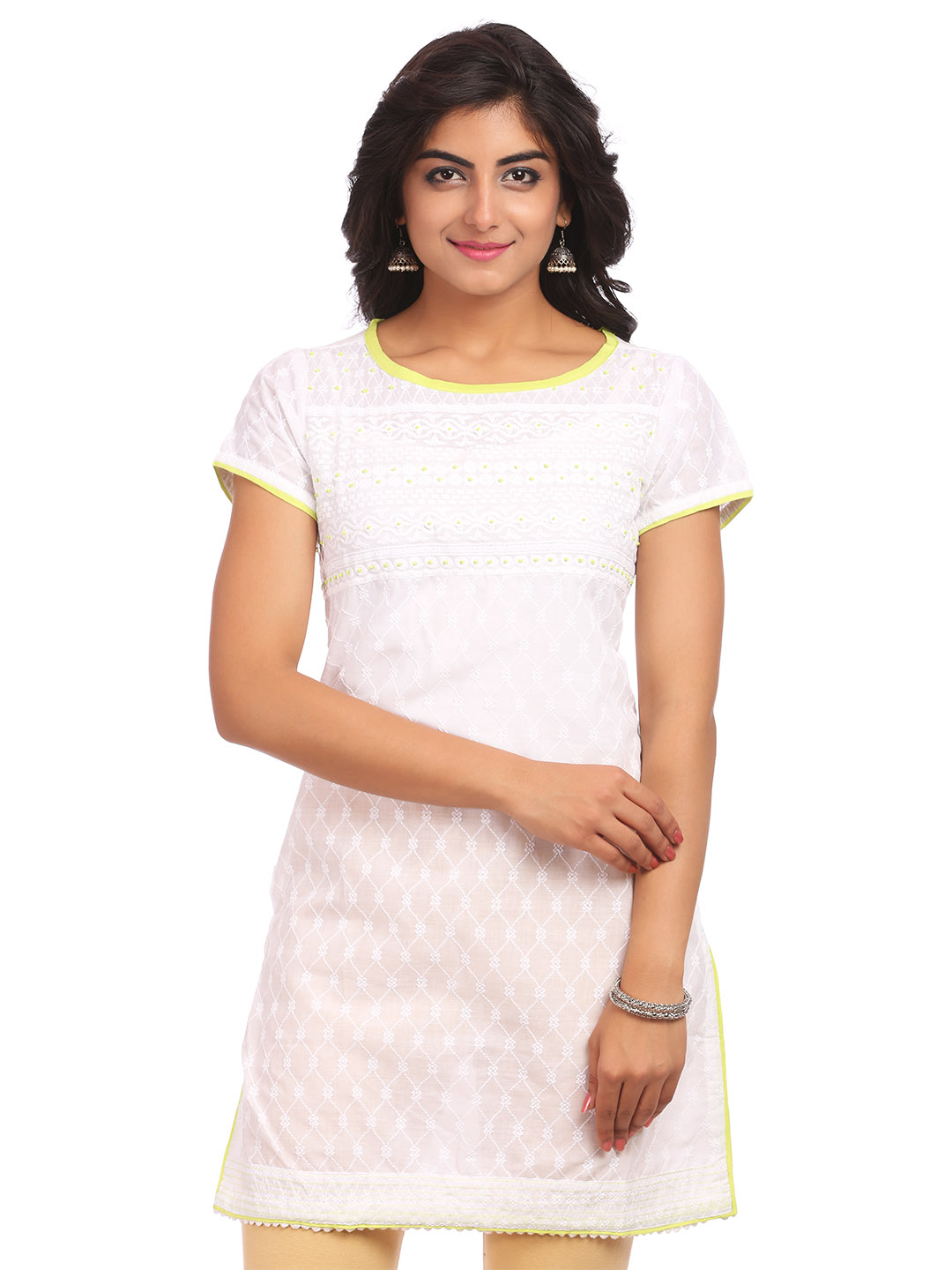 White Straight Cotton Indie Top image number 0