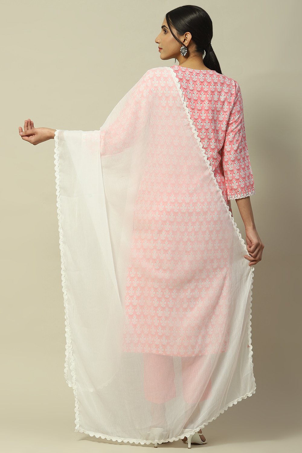 White Poly Chiffon Dupatta image number 2