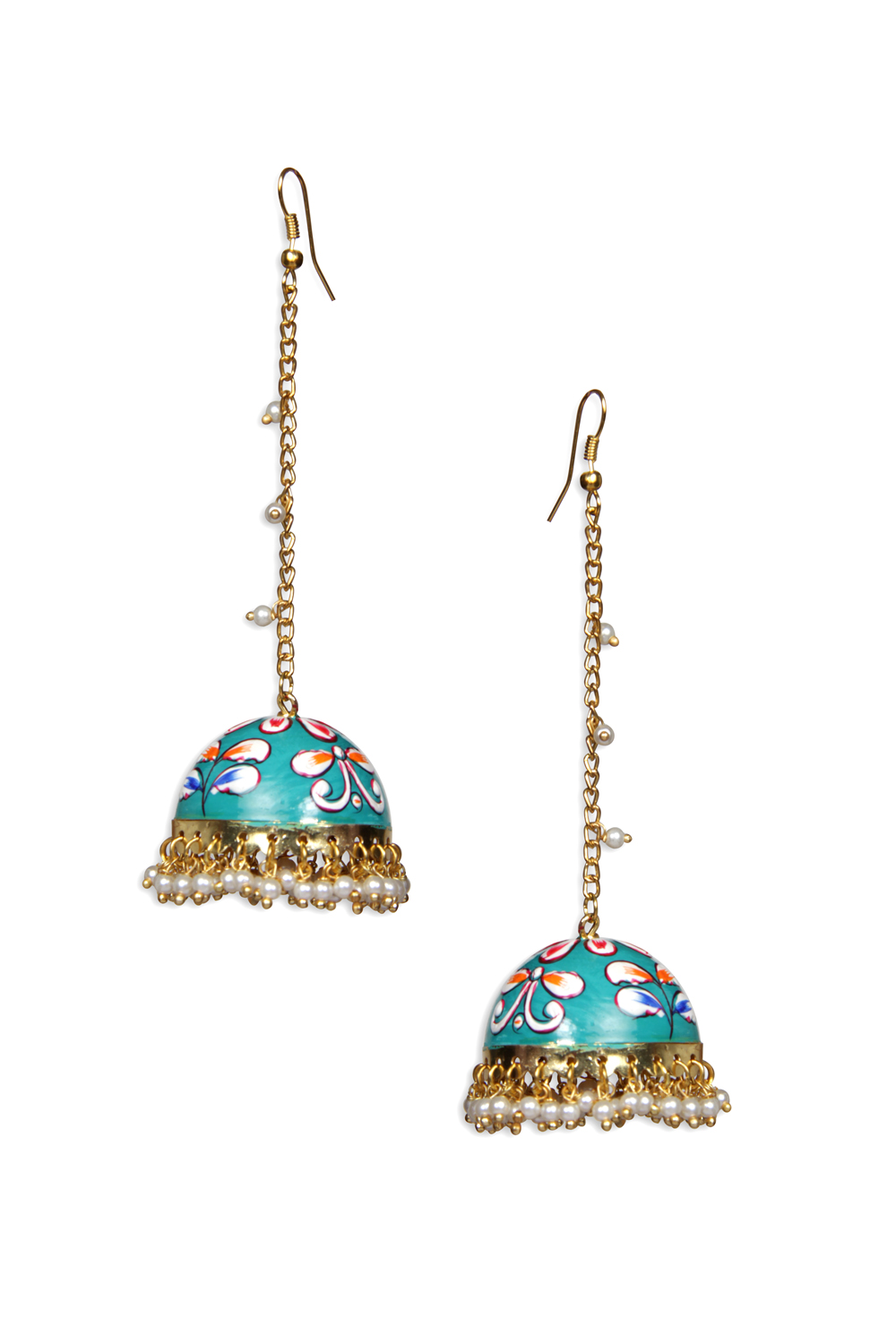 Golden Metal Brass Earrings image number 1